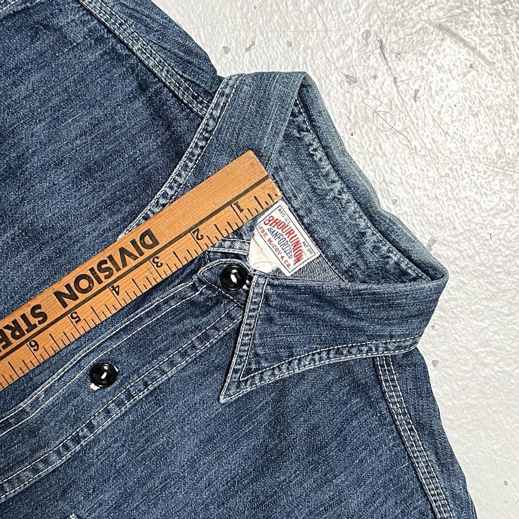 Vintage The Real McCoys Joe McCoy Denim Shirt Made Japan 14 XS-S Selvedge Work Engineer Size US S / EU 44-46 / 1 - 3 Thumbnail