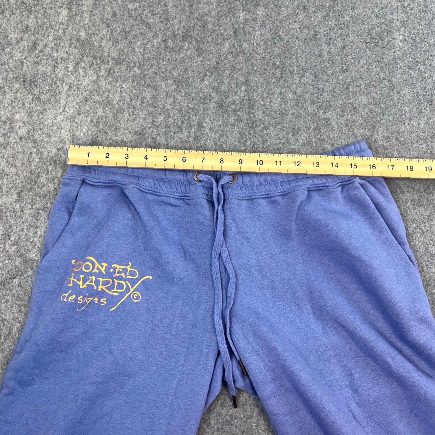 Ed Hardy Ed Hardy Womens Sweatpants Joggers Baggy Flared Trousers Purple Cotton Polyester Size L 30 in Inside Leg Pockets Size 36" / US 14 / IT 50 - 7 Thumbnail