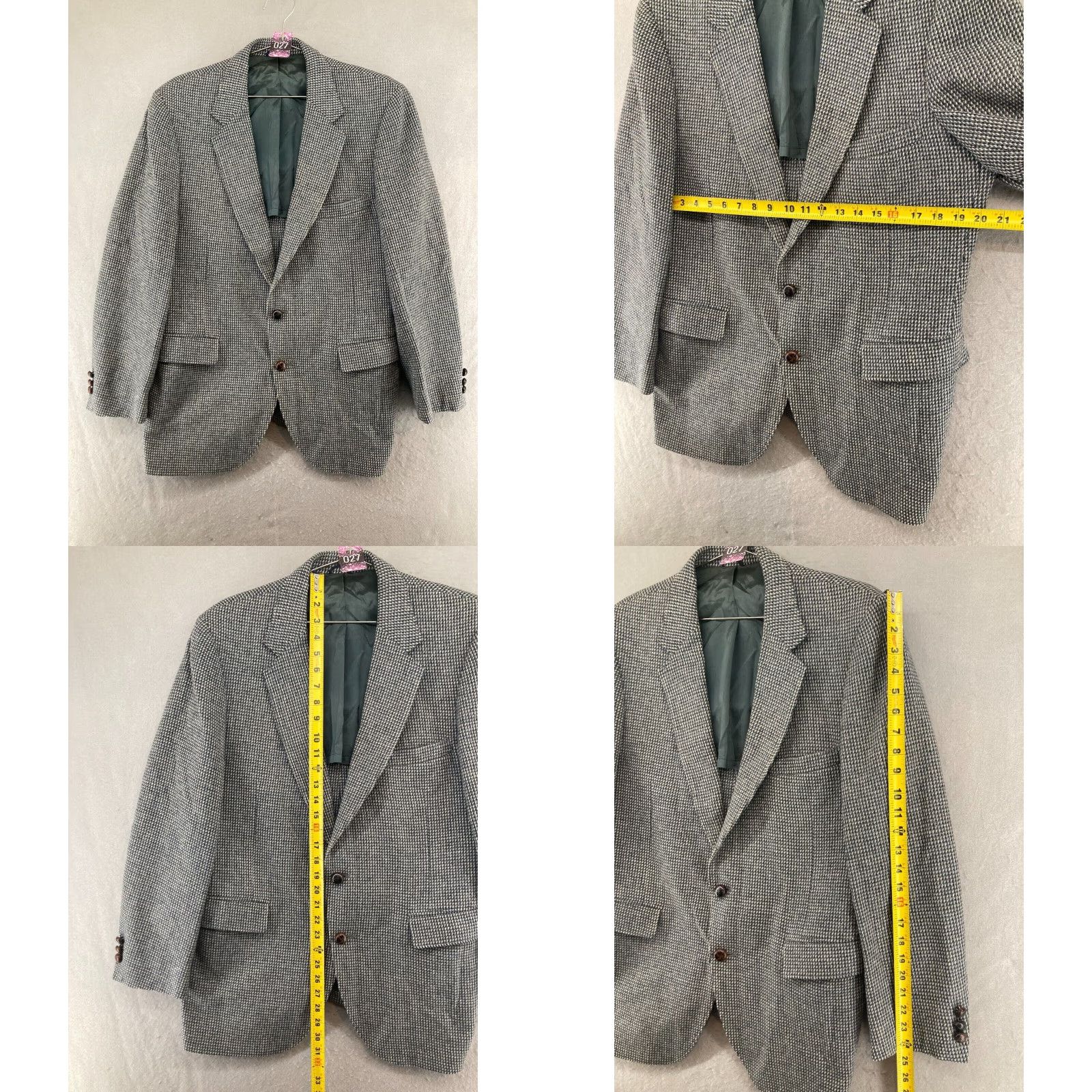 Vintage VINTAGE The Wool Collection Mens Suit Jacket Gray Tweed Wool 44 Regular Size 44R - 2 Thumbnail