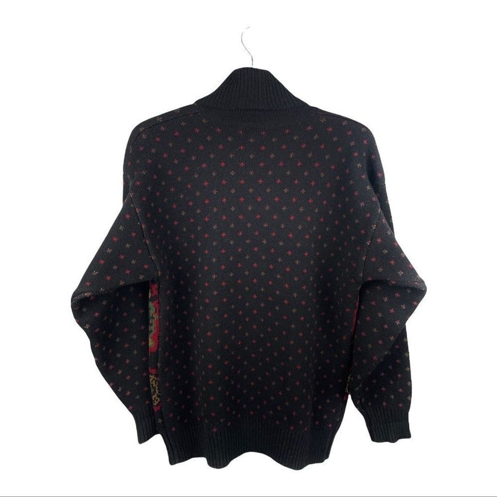 Other × Vintage Vtg Jeanne Pierre Black Wool Blend Jacquard Sweater Size M Size M / US 6-8 / IT 42-44 - 3 Thumbnail