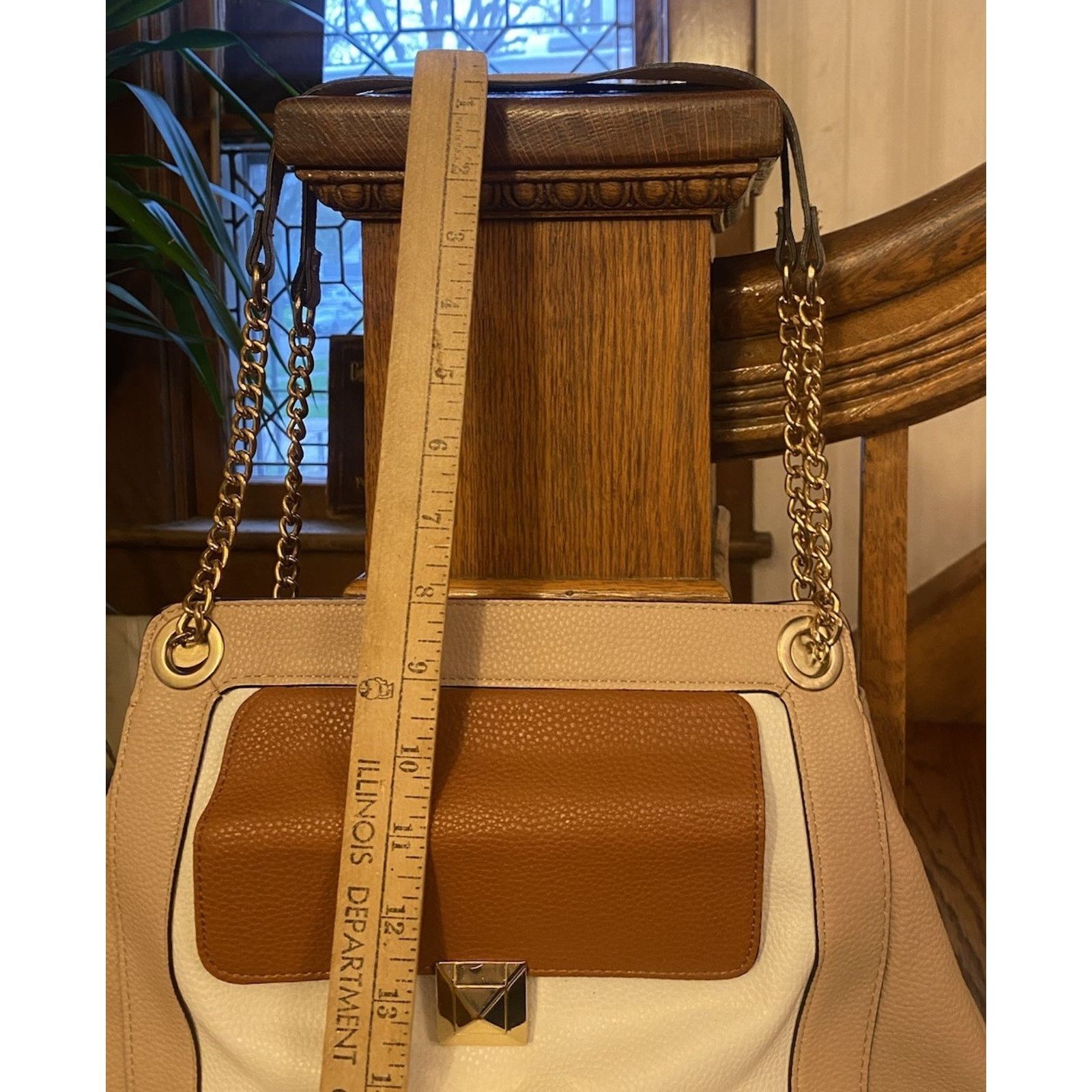 Nanette Lepore Nanette Lepore Handbag Women’s 2 Toned Beige Gold Chain Size ONE SIZE - 11 Thumbnail