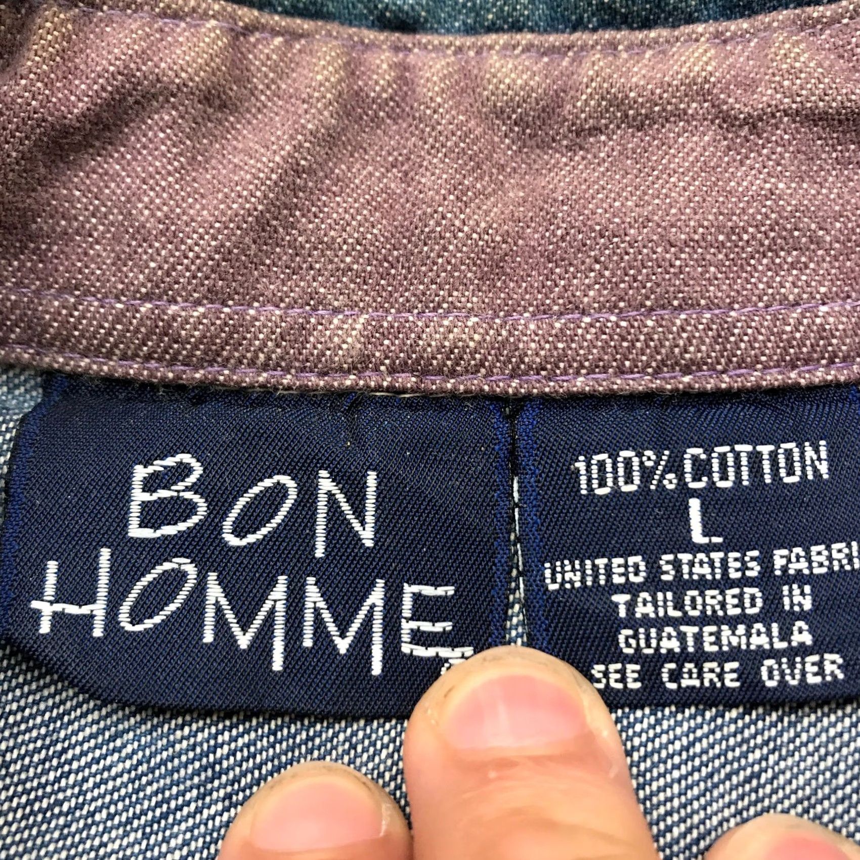 Vintage VINTAGE Bon Homme Button-Down Denim Shirt Two Tone L Mens Long Sleeve Pink Blue 90s Casual Travel Button-Up Size US L / EU 52-54 / 3 - 4 Thumbnail