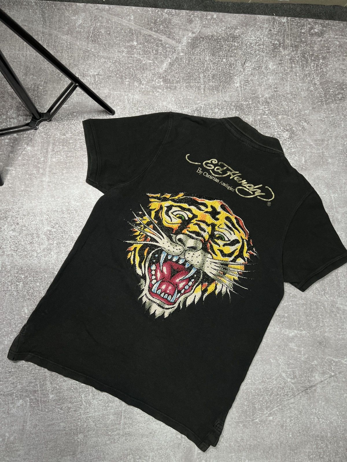 Ed Hardy T-Shirt Polo Christian Audigier Tiger Back Logo