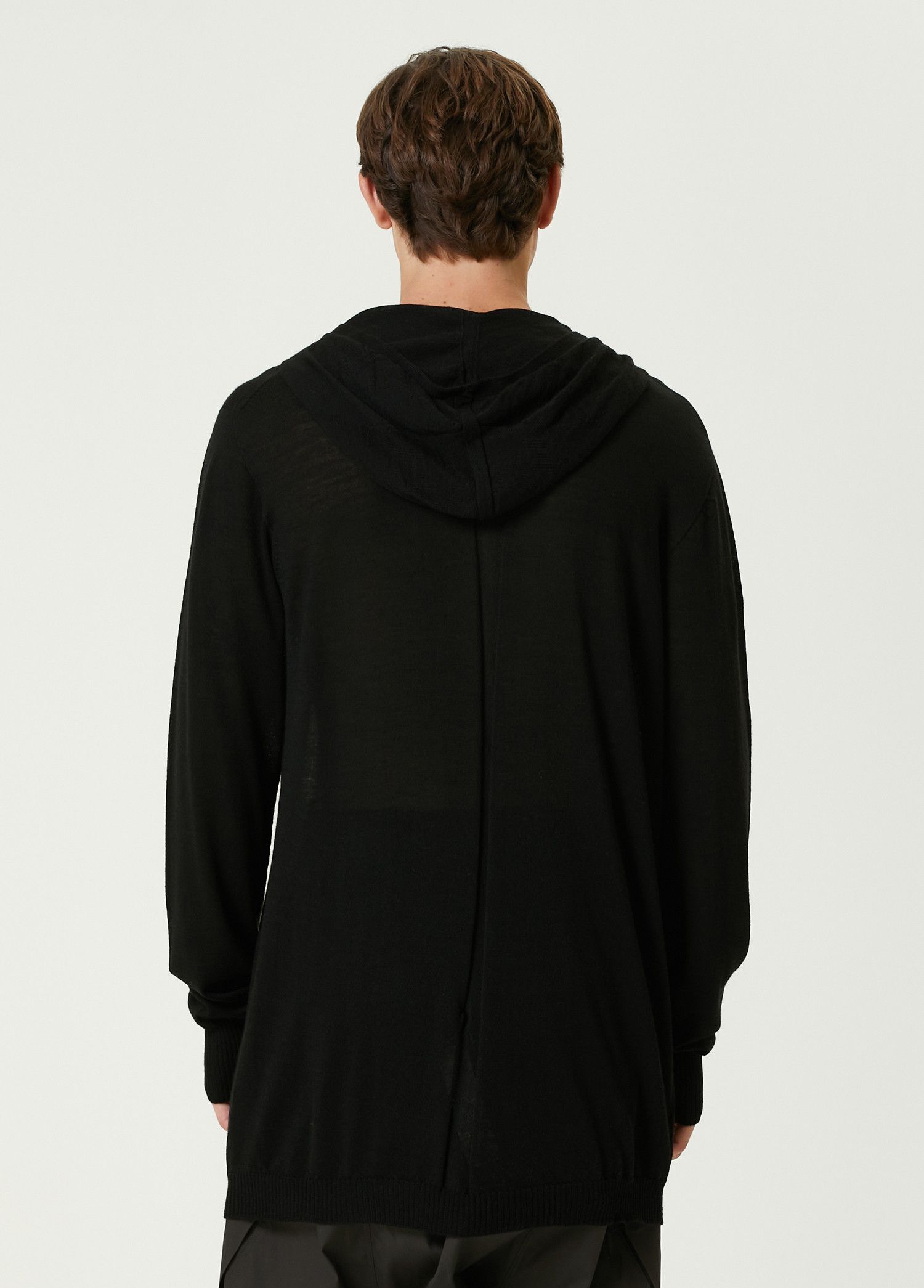 Rick Owens RICK OWENS black hooded oversized wool sweater Medium Size US M / EU 48-50 / 2 - 3 Thumbnail