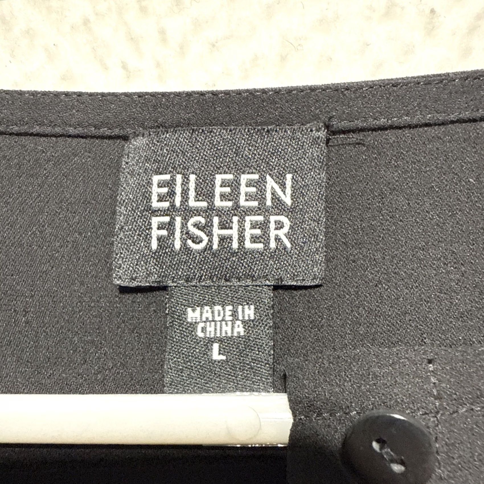 Eileen Fisher EILEEN FISHER Cardigan Top Silk 100% Sheer Button Long Sleeve Black L Womens Regular Cardigan Size L / US 10 / IT 46 - 4 Thumbnail