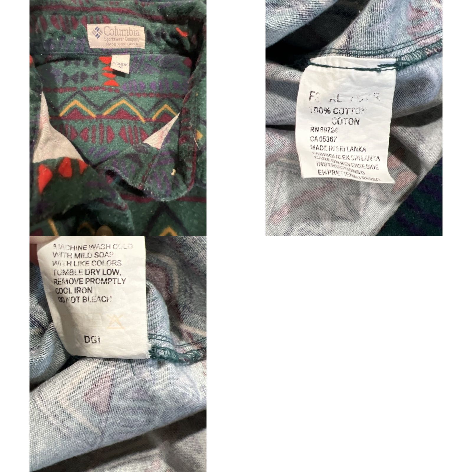 Vintage Columbia Fleece Button Up Women’s Medium Aztec Geometric Long Sleeve Cotton Size M / US 6-8 / IT 42-44 - 8 Thumbnail