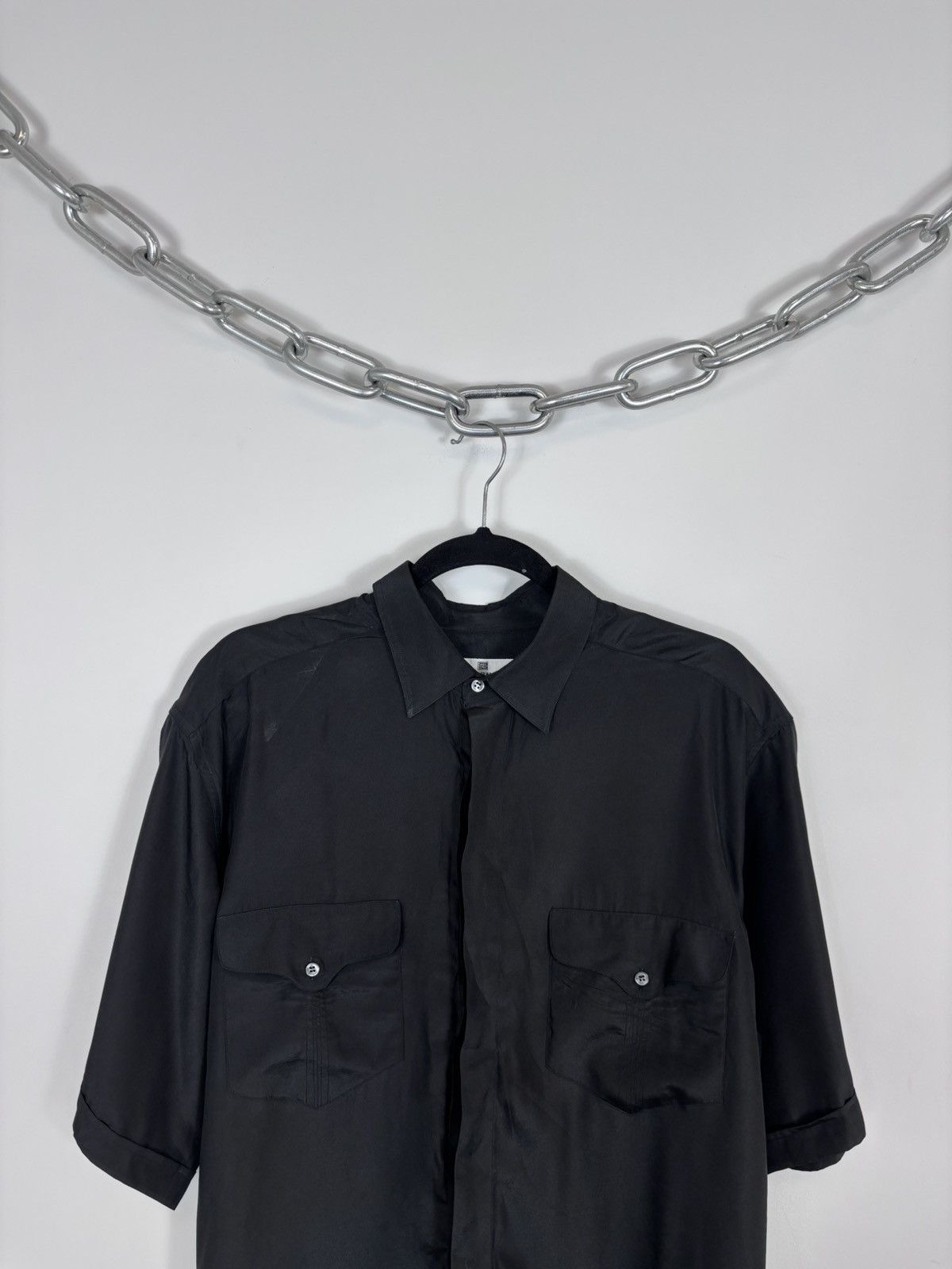 Pierre Balmain Vintage Pierre Balmain Men’s Black Short Sleeve Shirt Size US XL / EU 56 / 4 - 2 Thumbnail