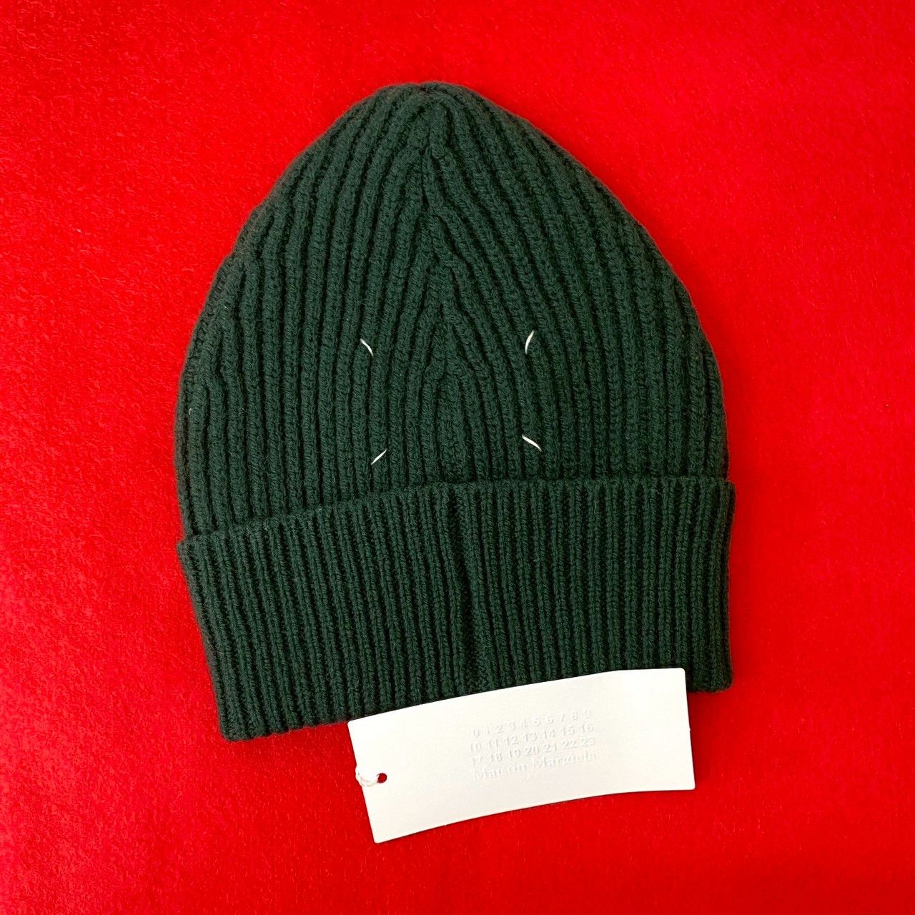 Maison Margiela Maison Martin Margiela Maison Margiela 4 Stitch Wool Knit Cap Natural Material Hats Size ONE SIZE - 1 Thumbnail