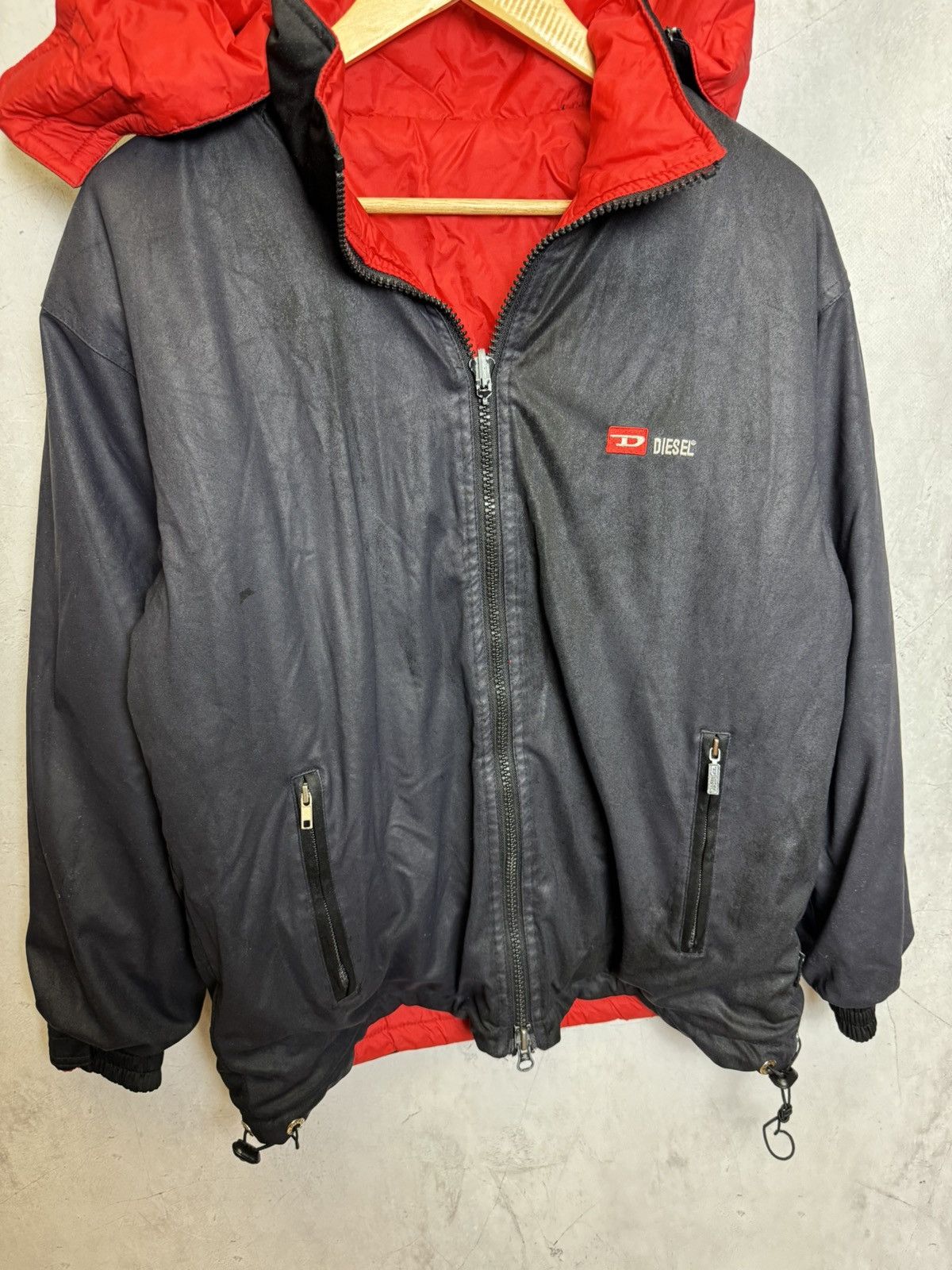 Diesel × Vintage Diesel Reversible Jacket Black Red Men’s Hooded Zip Up Size US L / EU 52-54 / 3 - 13 Thumbnail