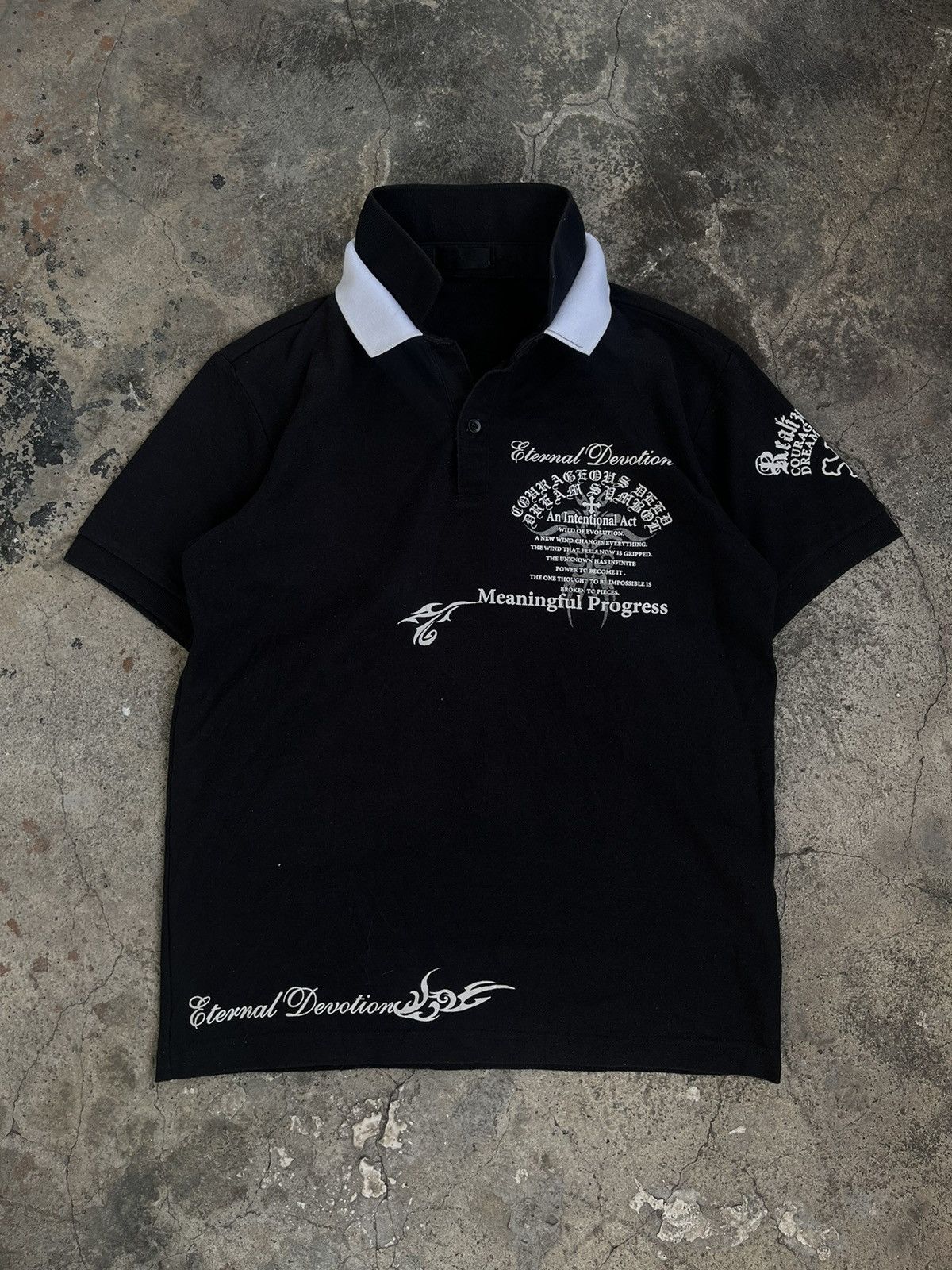 PRACT JAPANESE DOUBLE COLLAR POEM TRIBAL GOTHIC Y2K PUNK