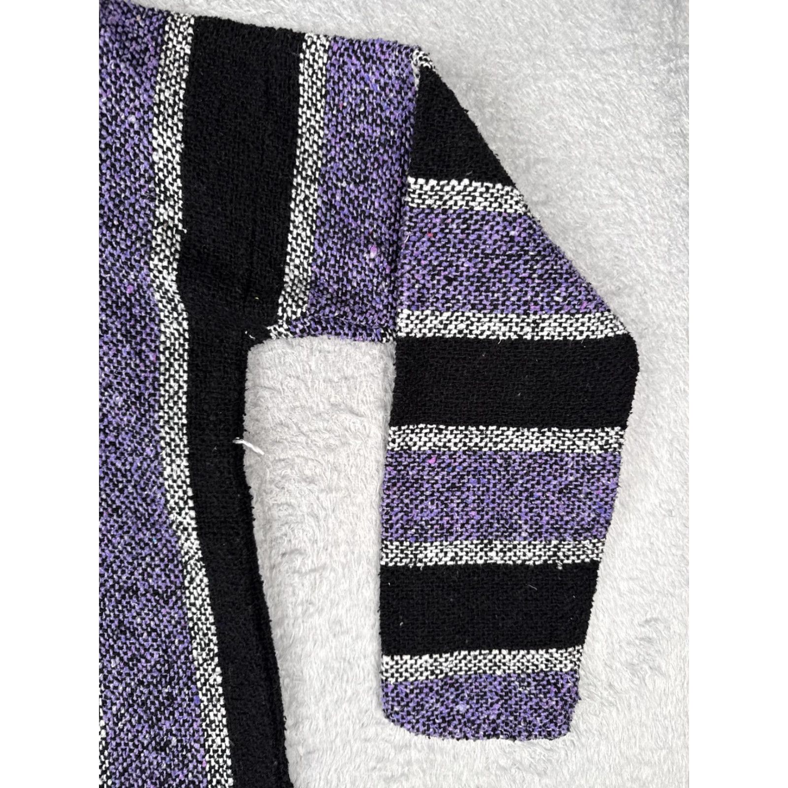 Native Native Import Hoodie Mens Large Purple Striped Baja Kangaroo Hippie Drug Rug Size US L / EU 52-54 / 3 - 2 Thumbnail