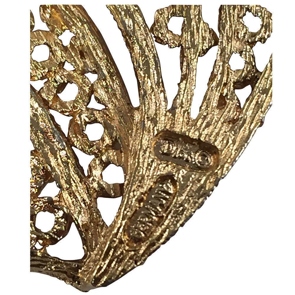 Dior Christian Dior Statement Gold Plated Filigree Leaf Brooch Size ONE SIZE - 2 Thumbnail