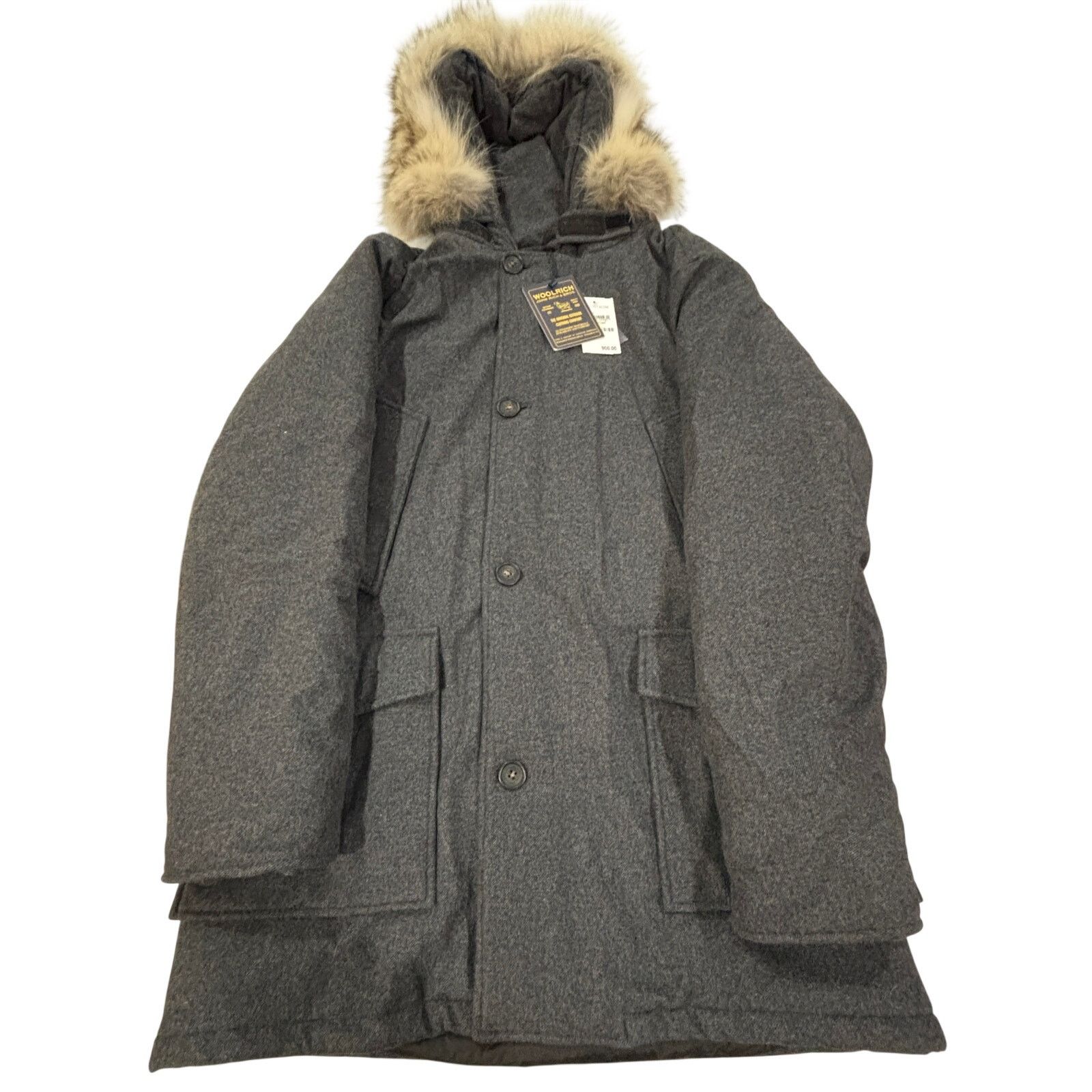Woolrich Woolen Mills *R41 WOOLRICH Luxe Arctic Parka Wool Coyote Fur Gray Large Size US L / EU 52-54 / 3 - 1 Thumbnail