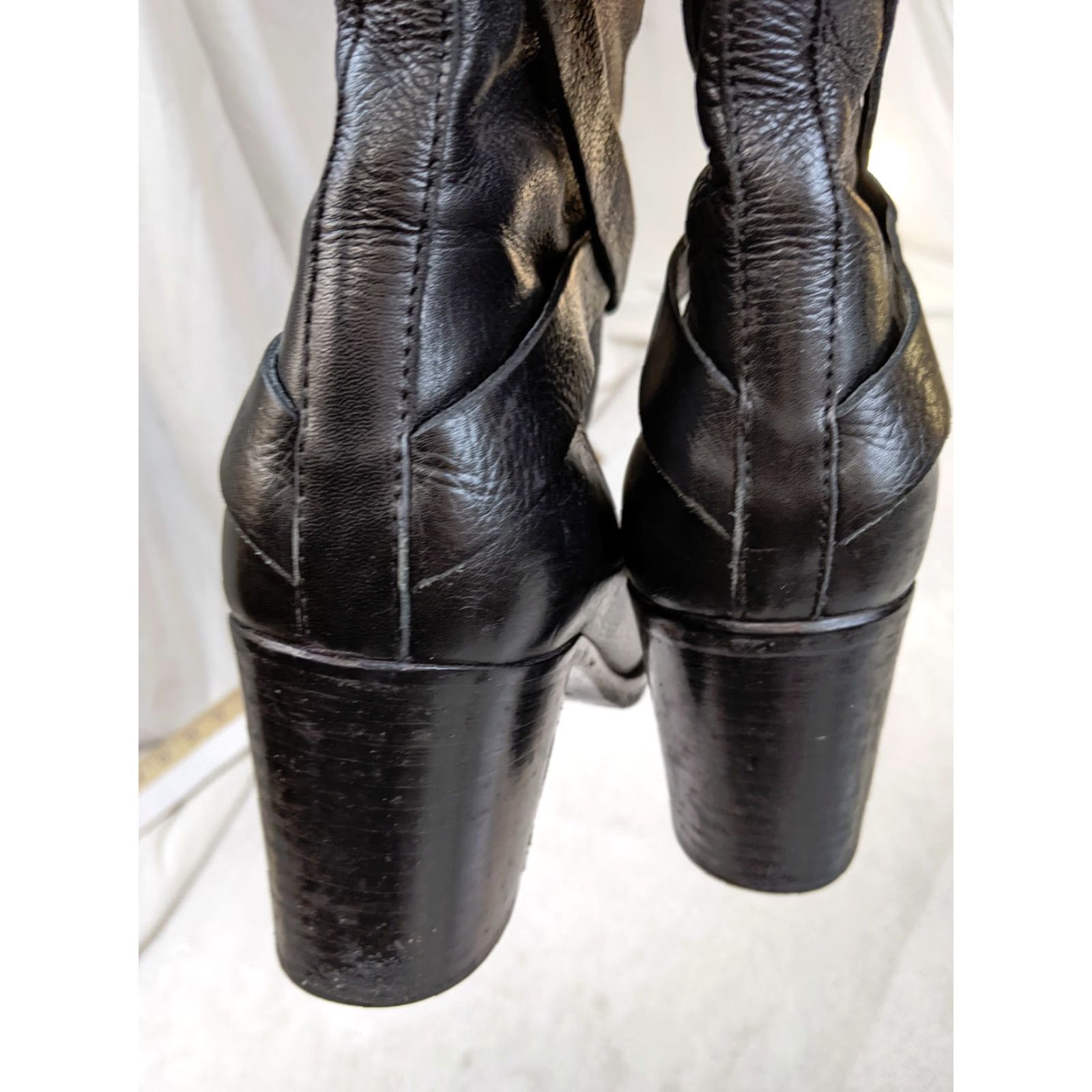 Vintage La Canadienne Womens 10 M Black Leather Heel Buckle Strap Mid-calf Boots Size US 10 / IT 40 - 4 Thumbnail