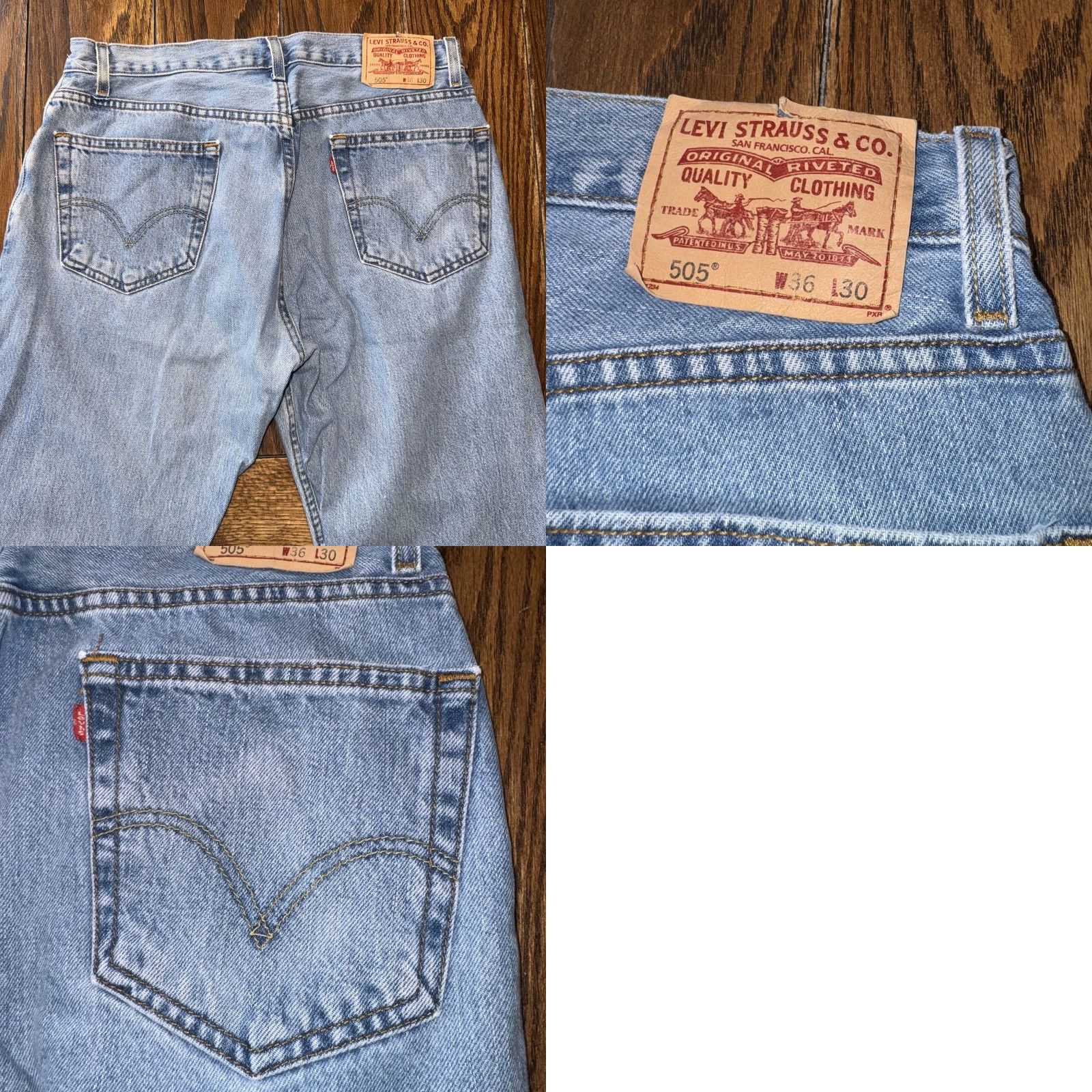 Levi's VINTAGE Levi's 505 Jeans 36x30 Light Wash Straight Denim Blue 90s USA Red Tab Unisex Adults 5-Pocket Style Slim Regular Mens Womens Size US 36 / EU 52 - 8 Thumbnail
