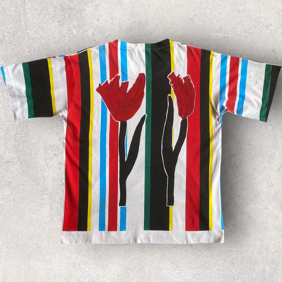Marni Flowers And Stripes Print T Shirt Size US M / EU 48-50 / 2 - 2 Thumbnail