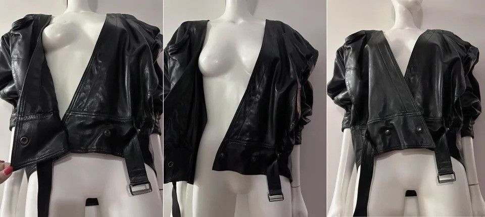 Claude Montana CLAUDE MONTANA POUR IDEAL CUIR Iconic Leather Coat Skirt Set Size M / US 6-8 / IT 42-44 - 23 Thumbnail