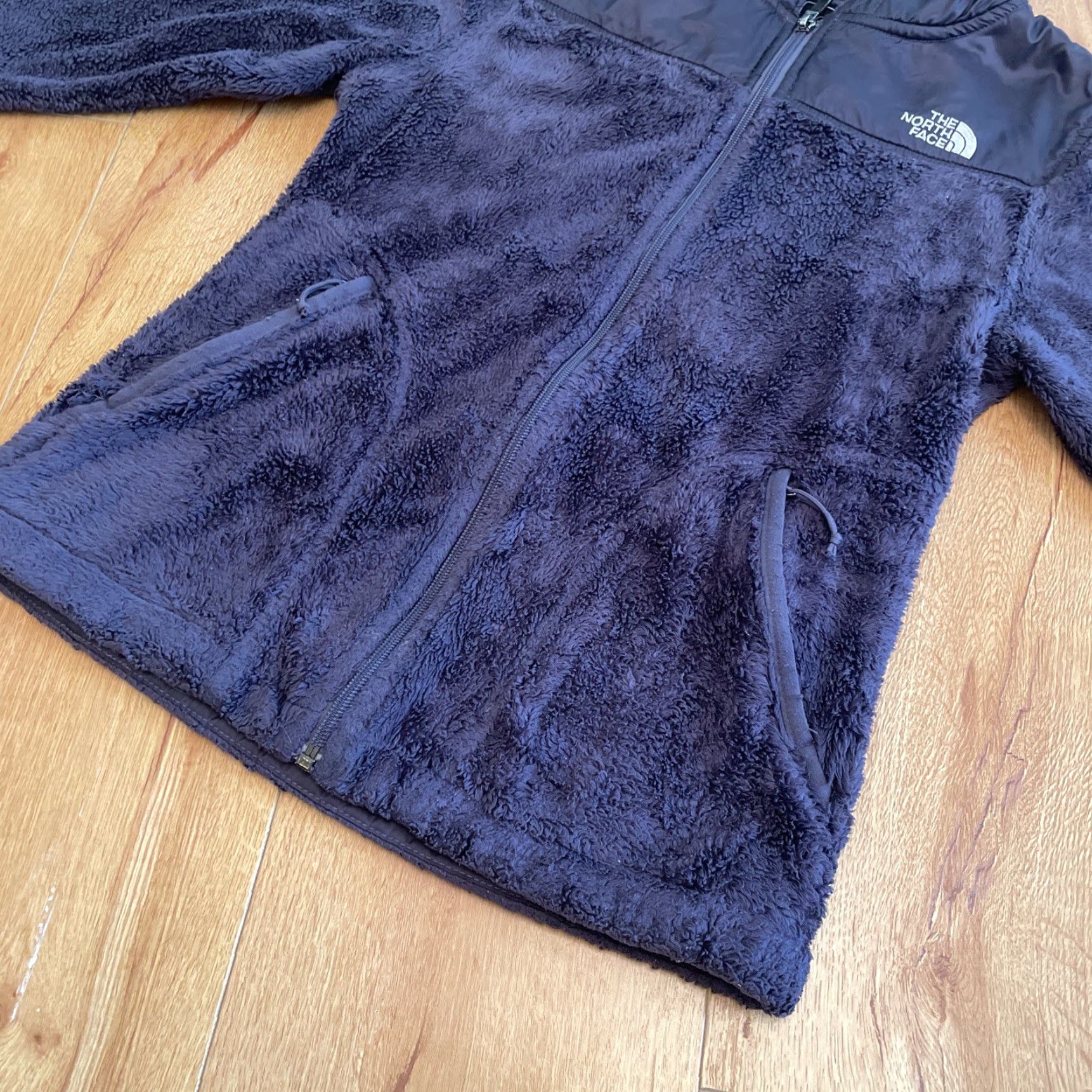 The North Face VINTAGE The NORTH FACE Oso Hooded Jacket XS Dark Grey Furry Raschel Fleece Full Zip Womenhood? Size XS / US 0-2 / IT 36-38 - 6 Thumbnail