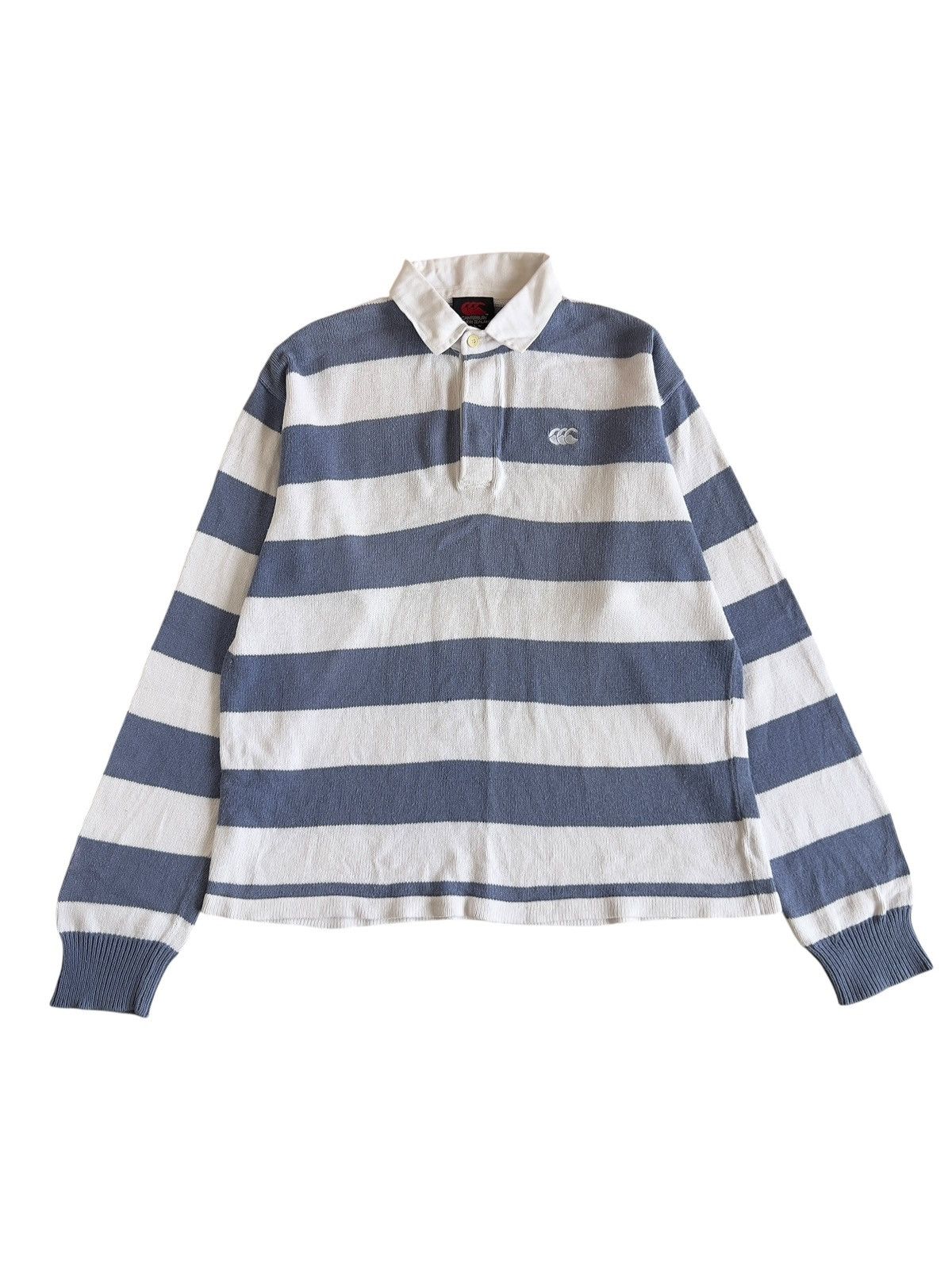 Vintage 90s Centerburry Polo Rugby Knitwear Blue White