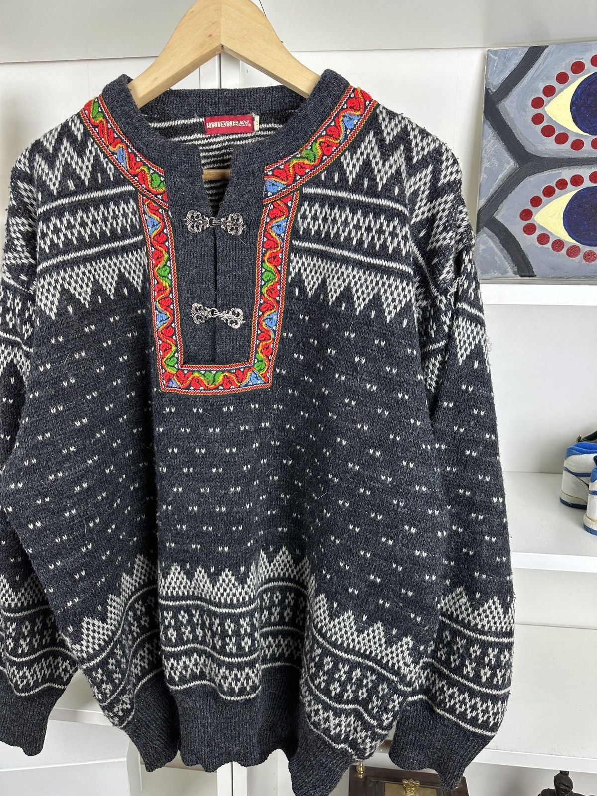 Vintage Vintage scandinavian 100% woolen sweater knitwear Size US L / EU 52-54 / 3 - 3 Thumbnail