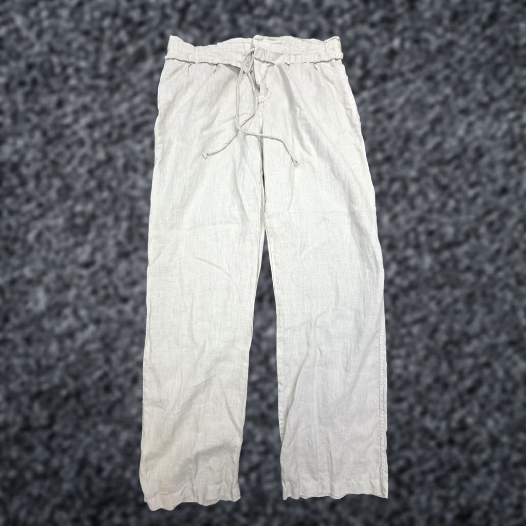Johnny Was Johnny Was JW Los Angeles Linen Pants Women's Small Beige Drawstring Size 28" / US 6 / IT 42 - 1 Thumbnail