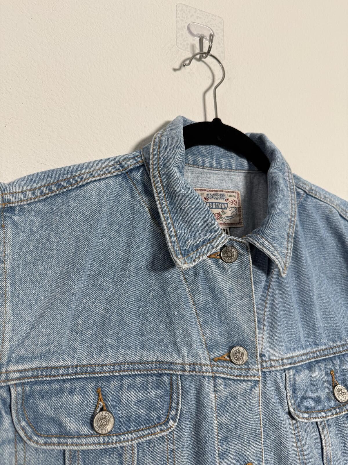 Other Vintage 80s Gitano Light Wash Denim Vest Sleeveless Jacket Size L / US 10 / IT 46 - 6 Thumbnail