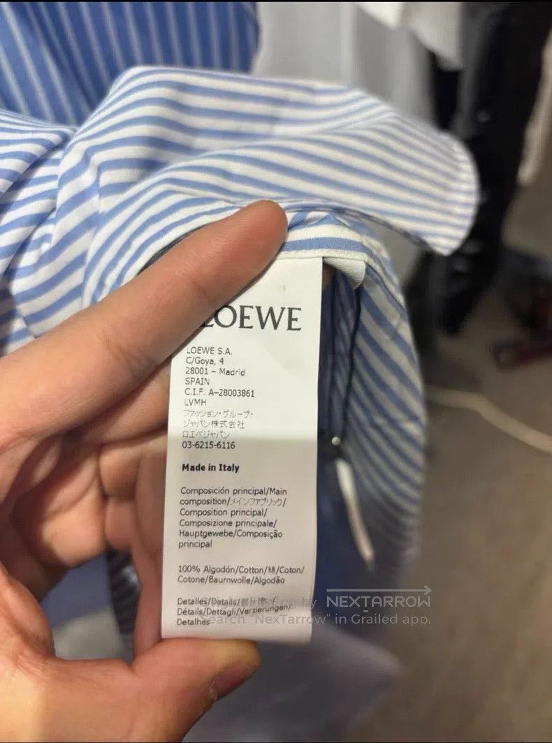 Loewe Loewe Navy and white striped dress, all cotton fabric, wit Size M / US 6-8 / IT 42-44 - 4 Thumbnail
