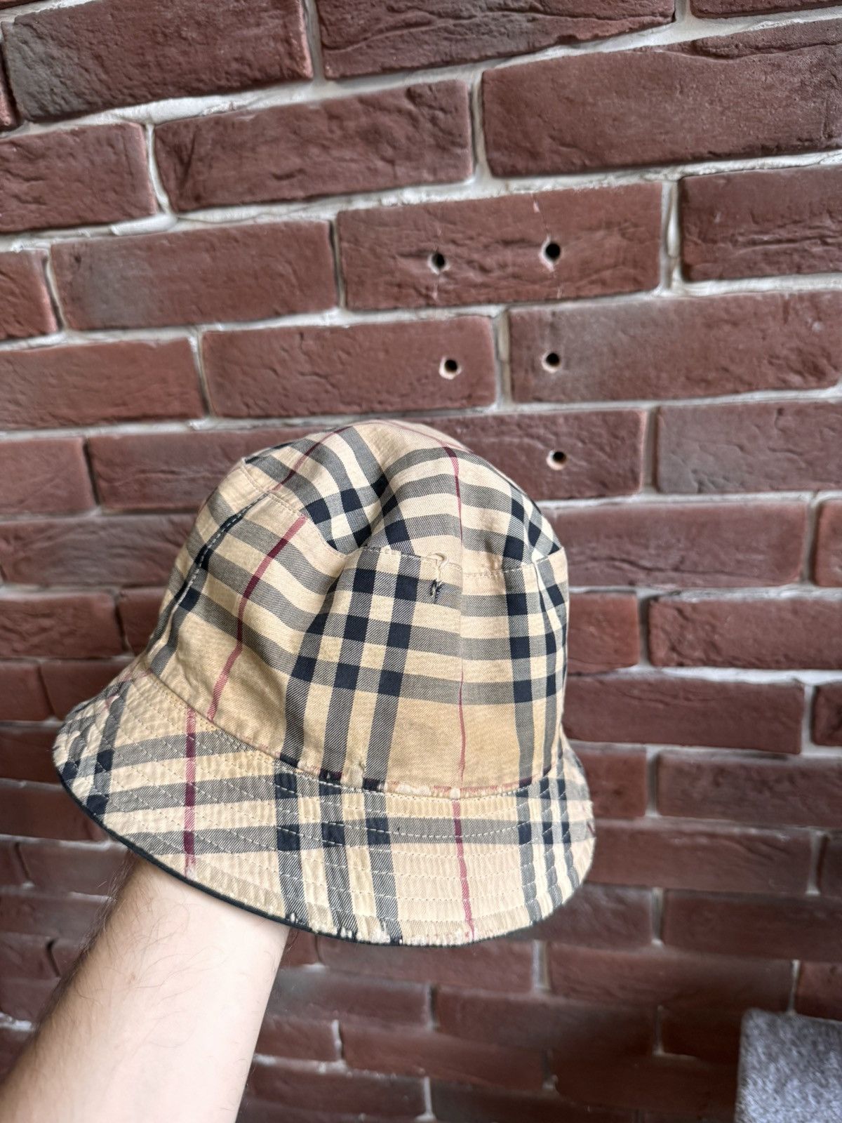 Burberry Vintage BURBERRY Reversible Nova Check Design Bucket Hat Y2k Size ONE SIZE - 5 Thumbnail