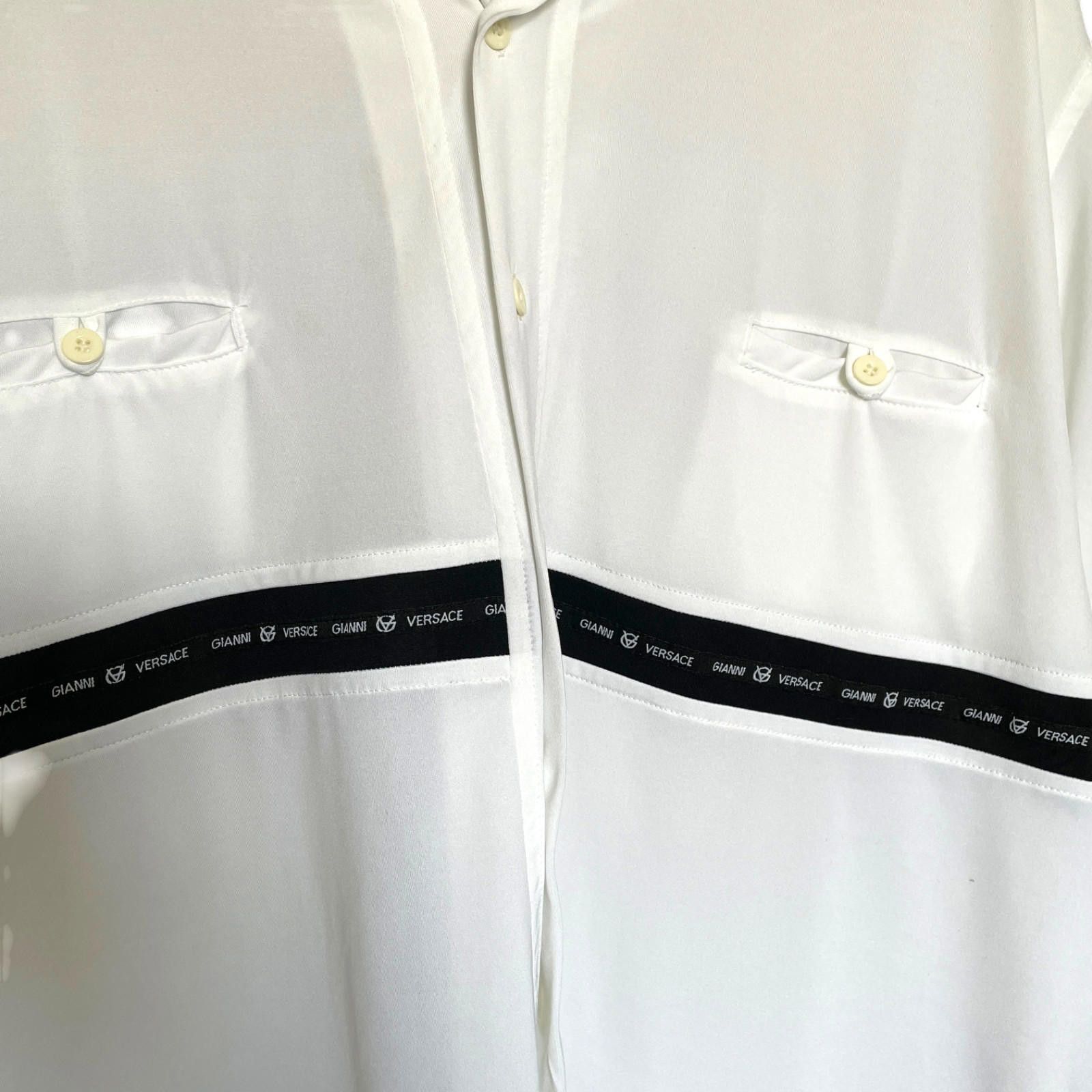 Versace Gianni Versace Logo Tape Shirt Mens XL White Designer CLEAN Size US XL / EU 56 / 4 - 4 Thumbnail