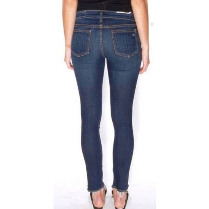 Rag & Bone Rag & Bone Frayed Doheny Dark Wash Raw Hem Crop Jean, 28 Size 28" / US 6 / IT 42 - 4 Thumbnail