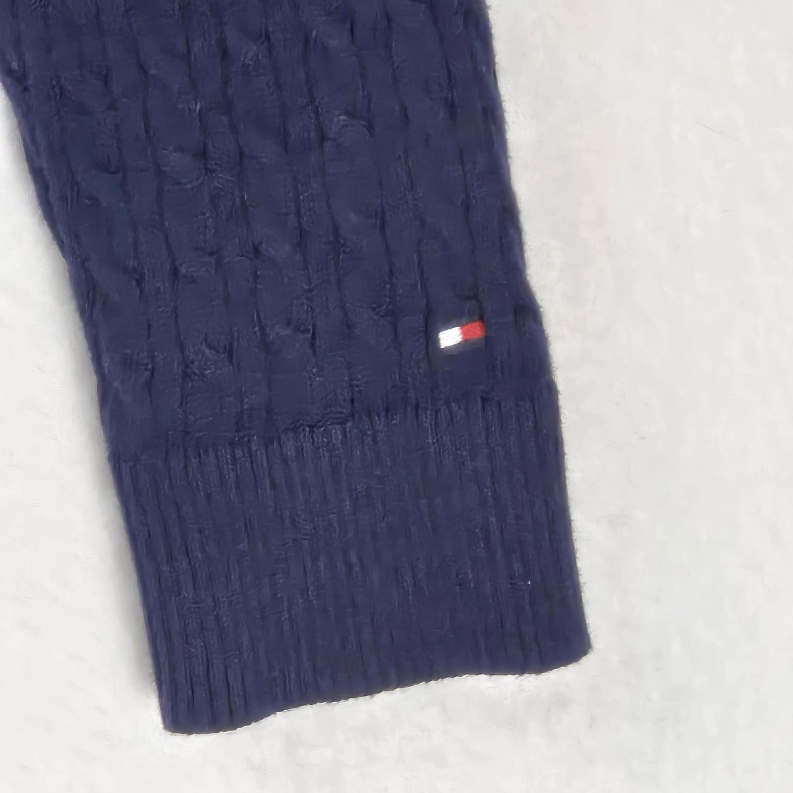 Tommy Hilfiger Tommy Hilfiger Navy V-Neck Cable Knit Sweater Womens M Pima Size M / US 6-8 / IT 42-44 - 8 Thumbnail