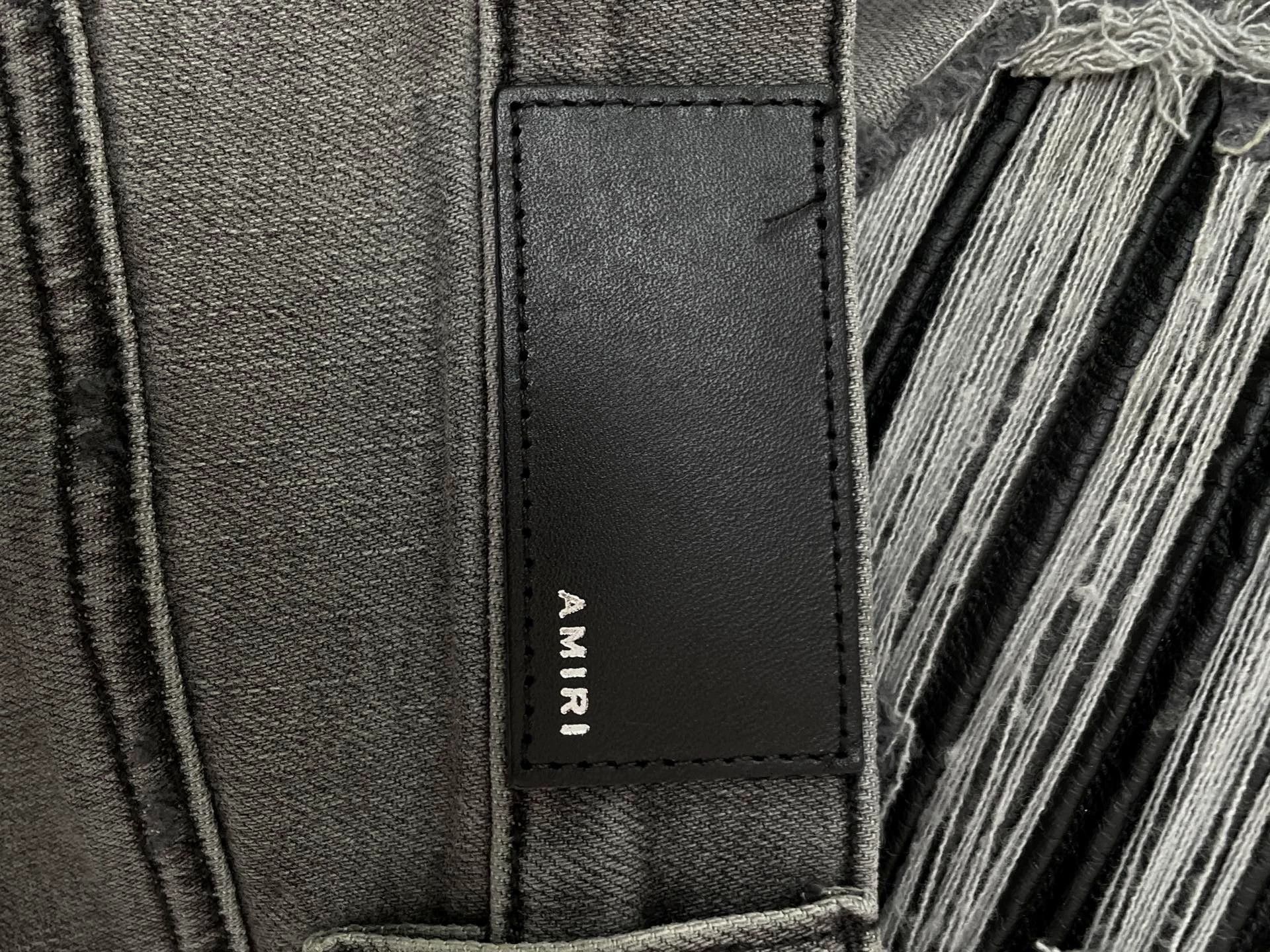 Amiri Amiri OG MX1 Gray Leather Panel Denim Jeans 31 NWT Size US 31 - 5 Thumbnail