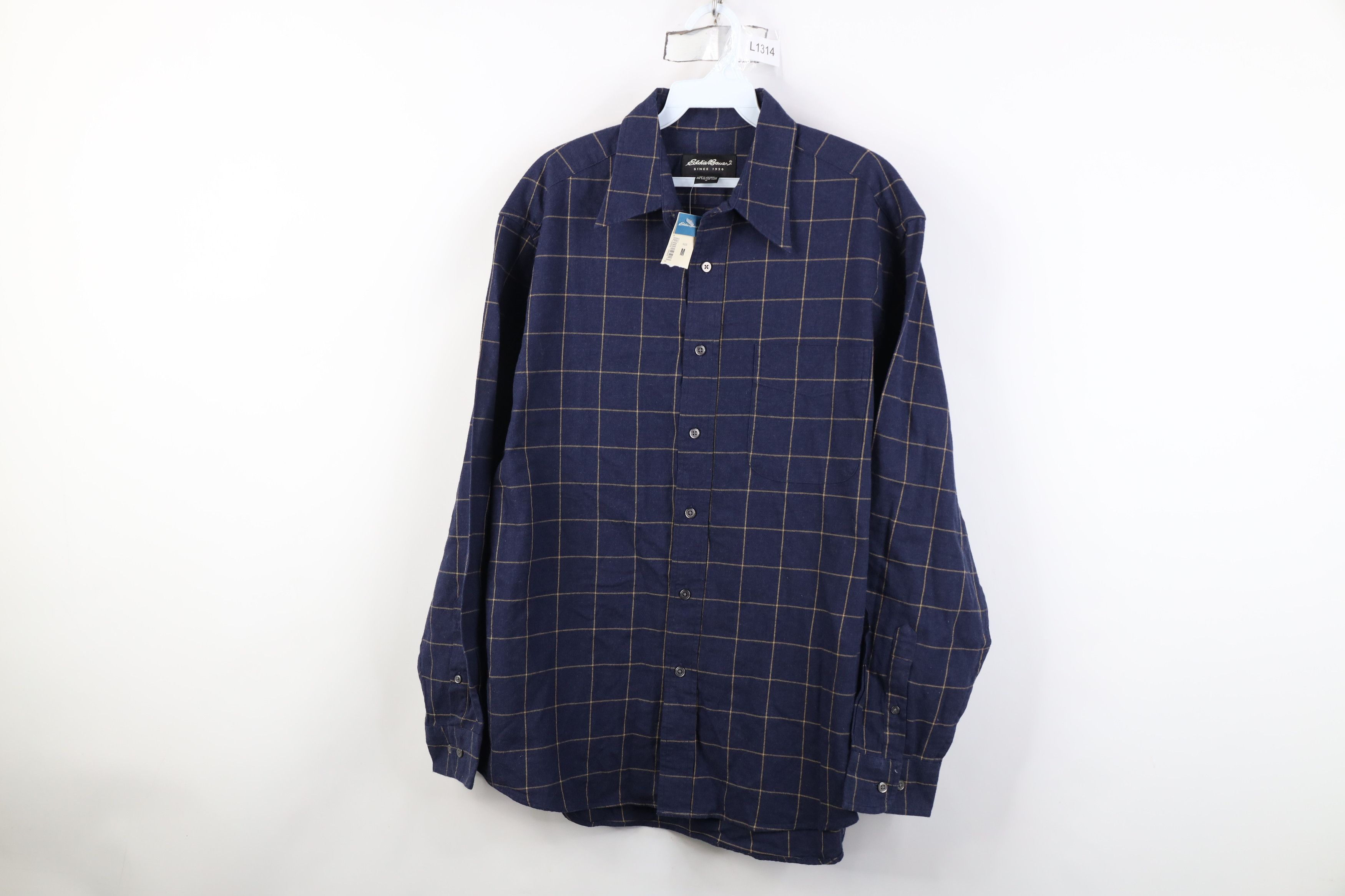 Eddie Bauer Deadstock Vintage 90s Eddie Bauer Collared Button Shirt Blue Size US M / EU 48-50 / 2 - 1 Thumbnail