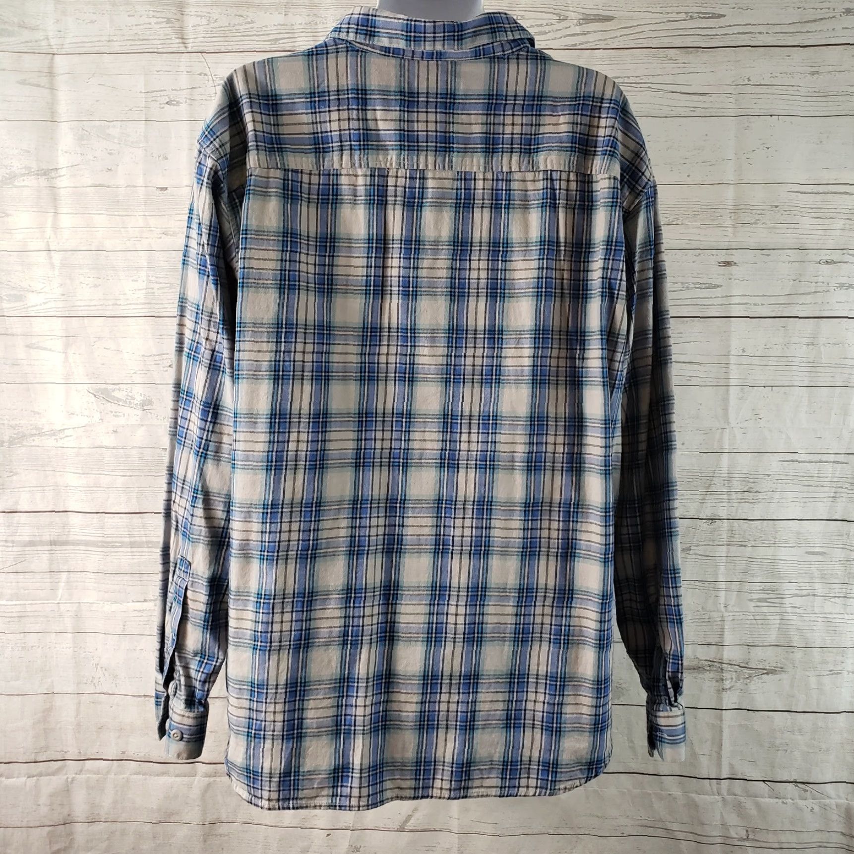 Vintage Columbia Button-Up Shirt 2XL Mens Plaid Long Sleeve Cotton Blend Gray Blue Size US XXL / EU 58 / 5 - 3 Thumbnail