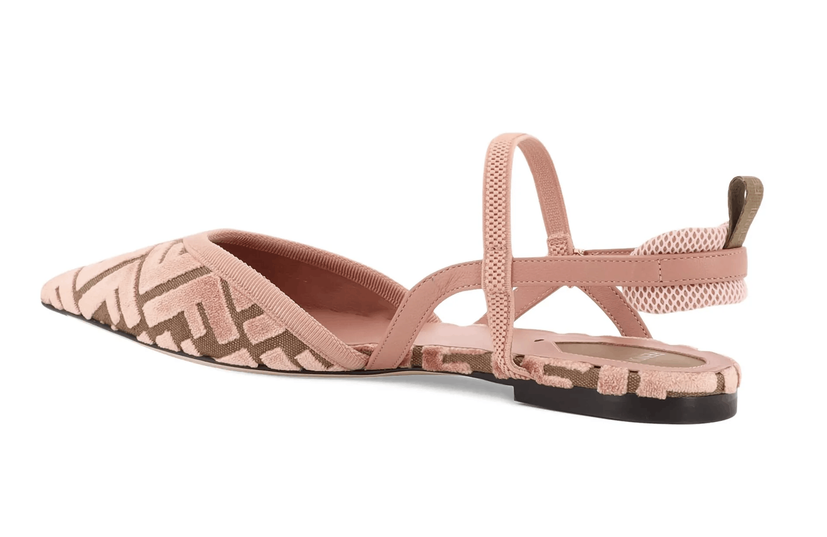 Fendi Fendi Colibri Lite Beige Velvet FF Logo Slingback Flat 37.5 Size US 7.5 / IT 37.5 - 13 Thumbnail