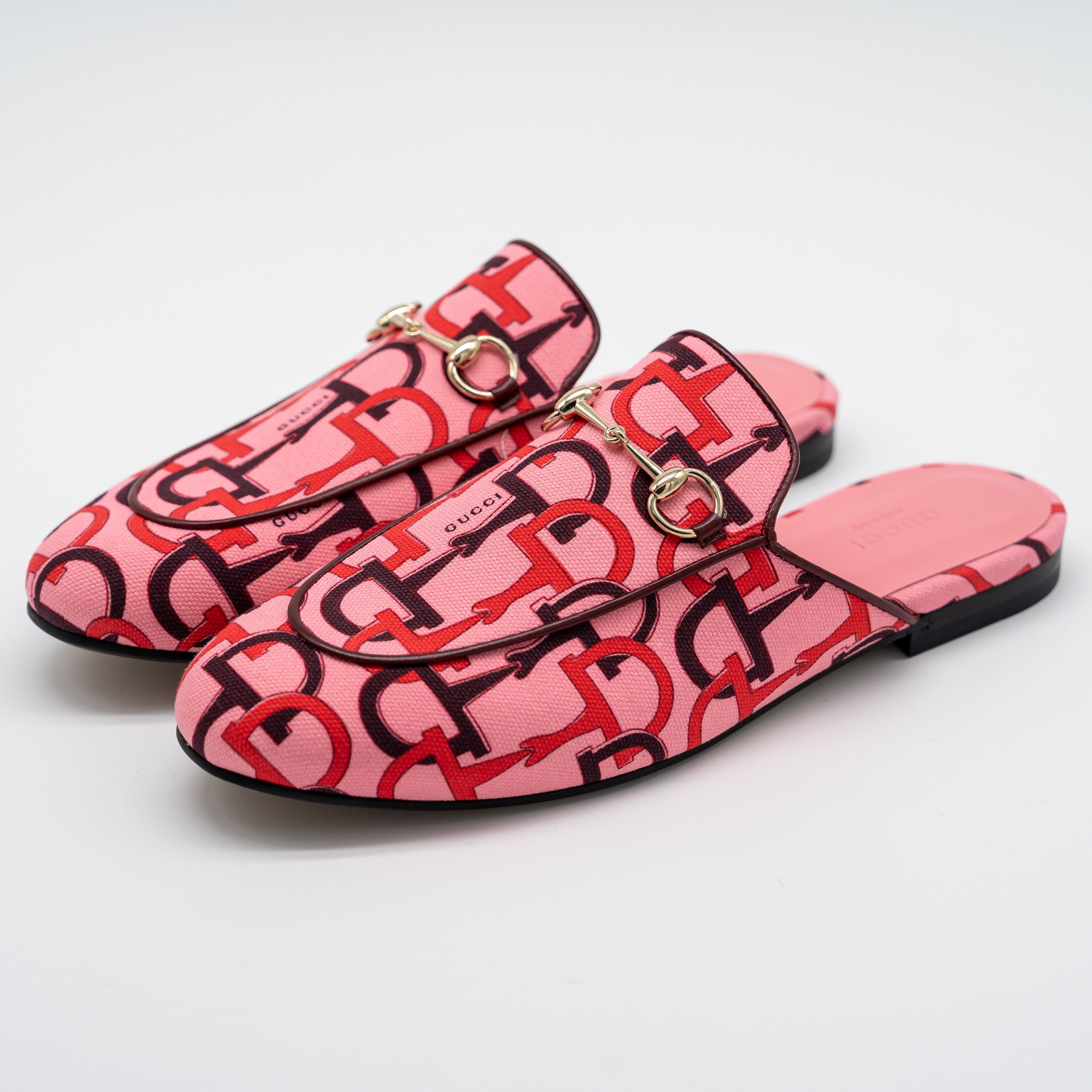 Gucci Gucci Princetown Horsebit Print Mules Slip On Pink Size US 9.5 / IT 39.5 - 1 Thumbnail