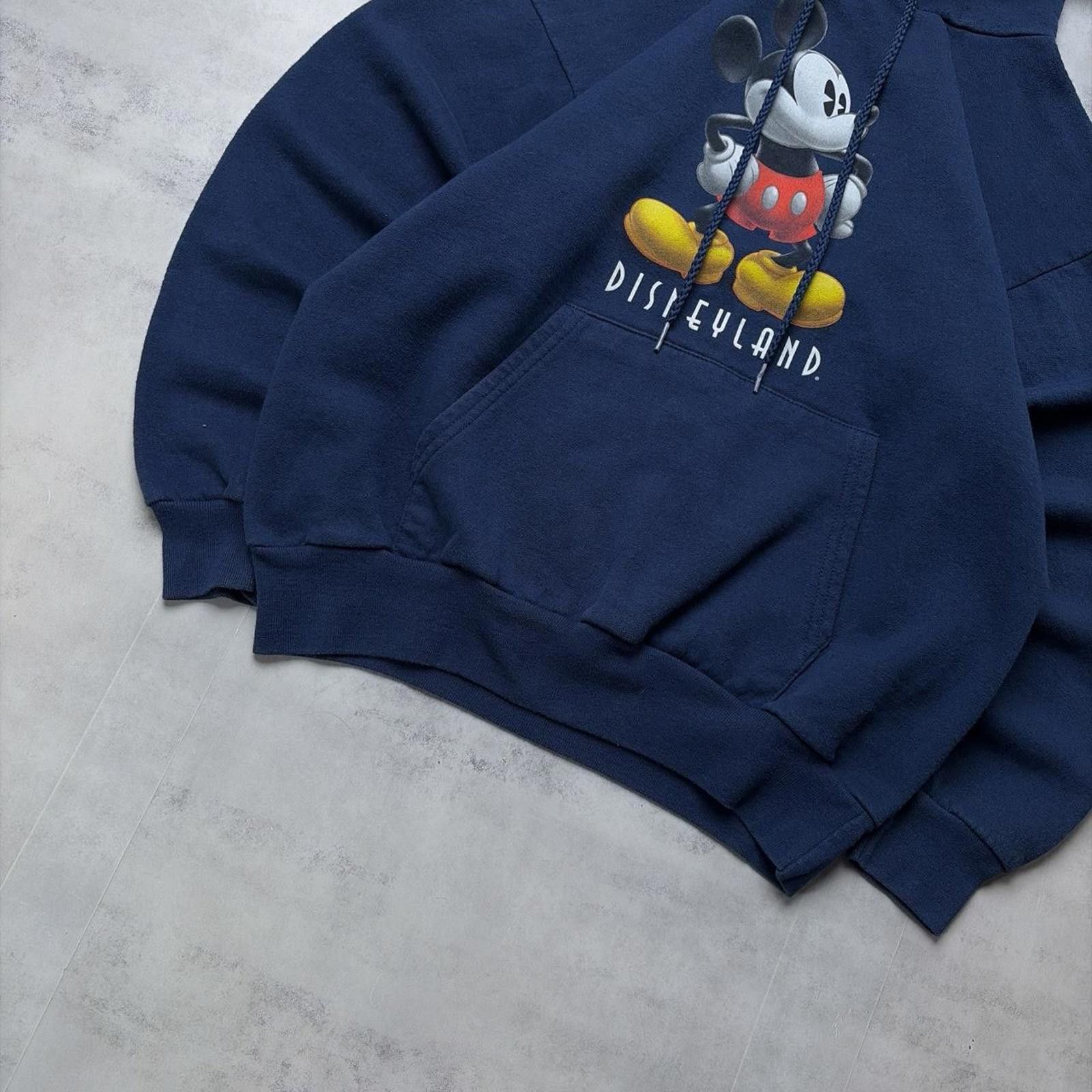 Disney Vintage Disneyland Mickey Mouse Grunge Boxy Skater Hoodie Size S / US 4 / IT 40 - 4 Thumbnail