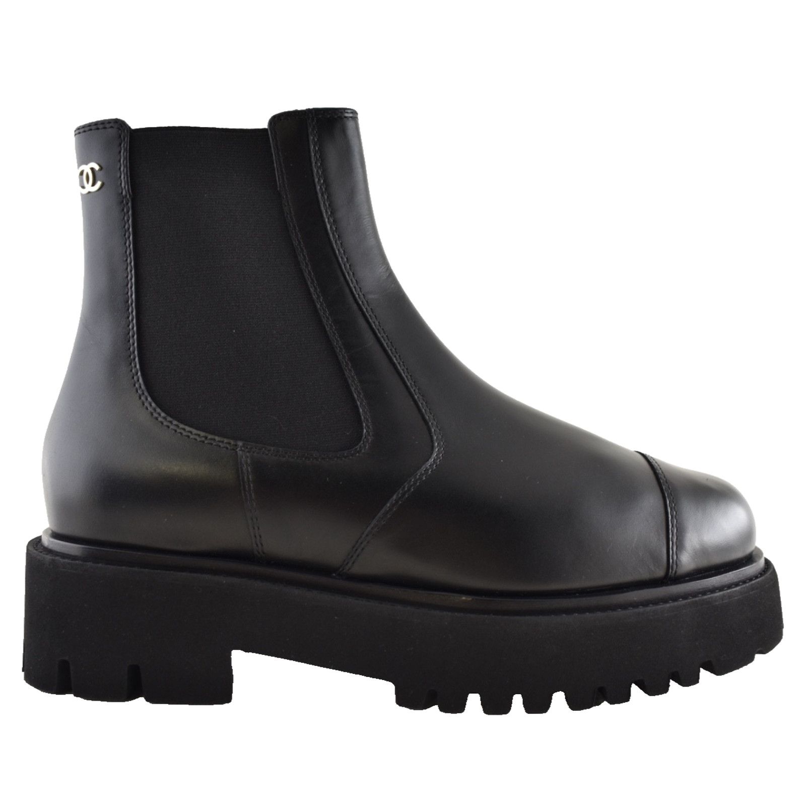 Chanel Chanel 24B Calfskin CC Logo Pull On Chelsea Platform Boot 42 Size US 11 / IT 41 - 1 Thumbnail