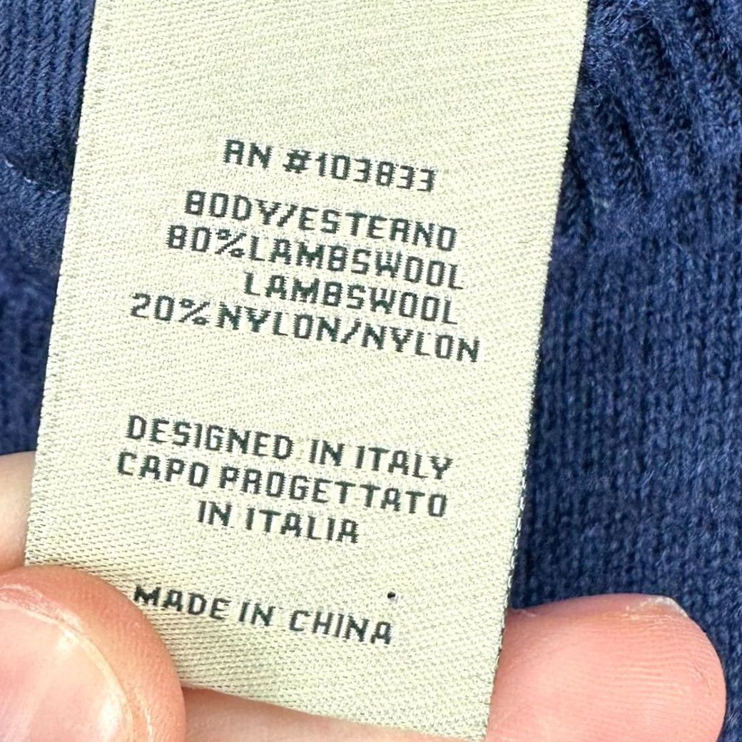 Vintage Beretta Pullover Sweater Mens Medium Blue Lambswool Nylon Blend Knit Elbow Patch Size US M / EU 48-50 / 2 - 6 Thumbnail
