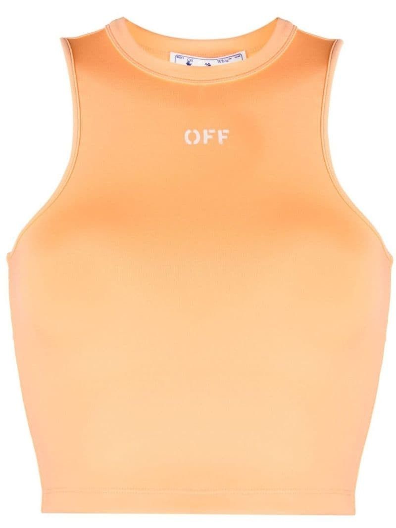 Off-White o1mle0425 Ribbed Rowing Crop Tank Top in Orange Size M / US 6-8 / IT 42-44 - 1 Thumbnail