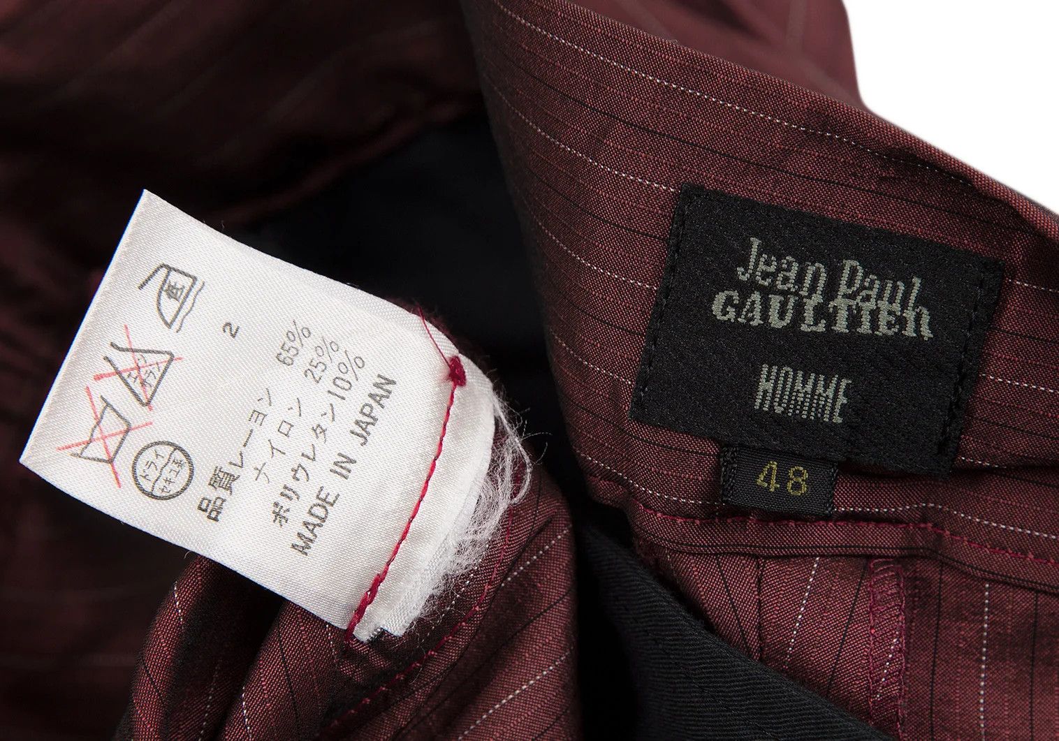 Jean Paul Gaultier Stretch Alternate Stripe Pants in Red Size 48 Size US 32 / EU 48 - 11 Thumbnail