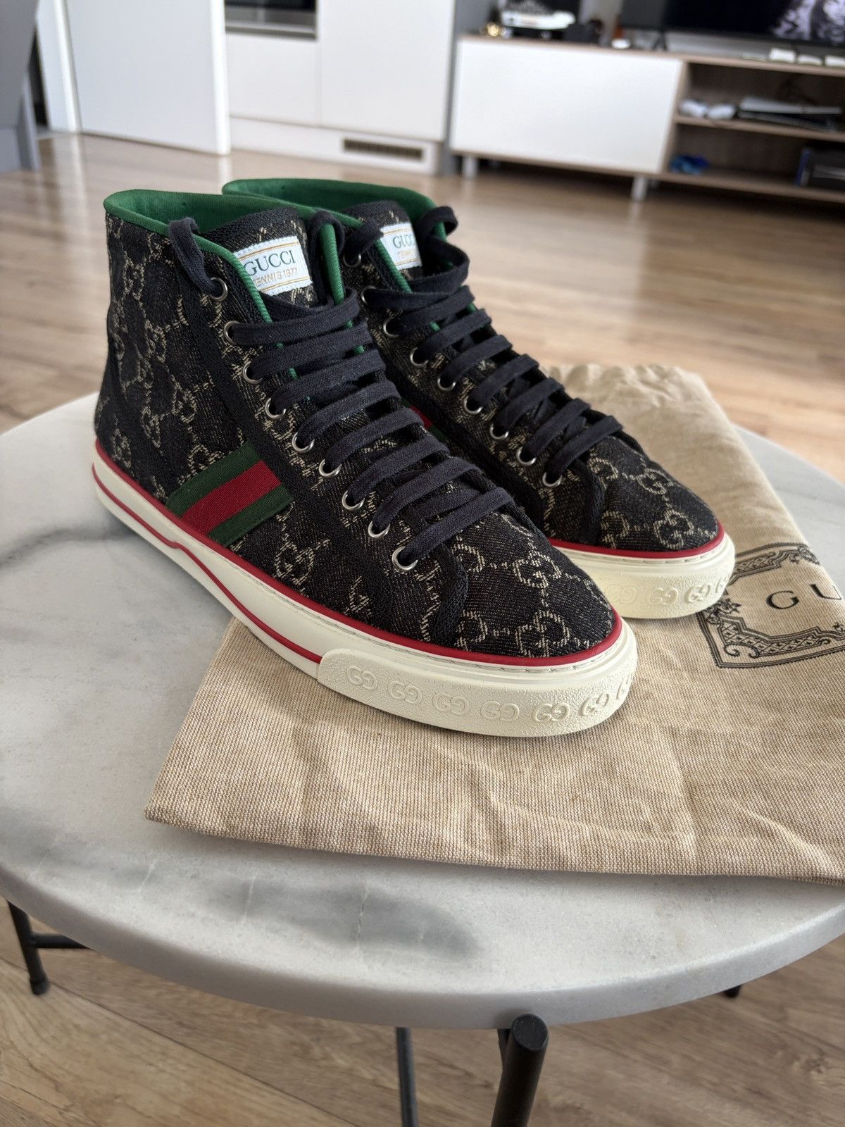 Gucci Tennis 1977 High Black Mini GG
