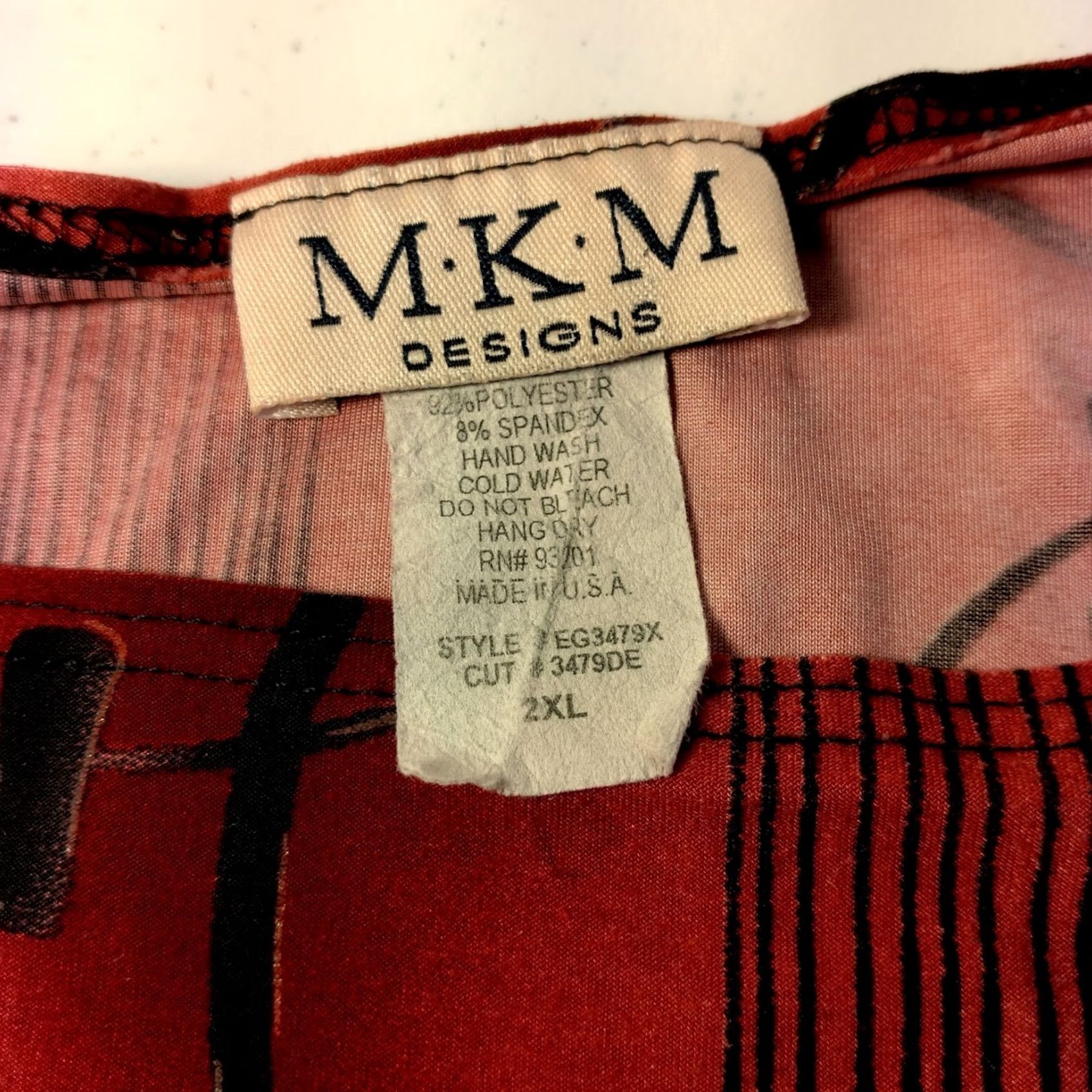 4SDESIGNS MKM Designs Shirt Plus Size 2XL Tunic Red Flutter Sleeve Abstract Gold Flaws Vintage Women Mens? Size XXL / US 16-18 / IT 52-54 - 5 Thumbnail