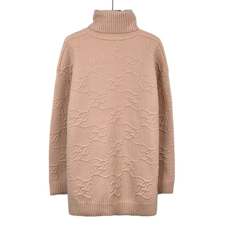 Other FENDI Pink logo embossed high-neck wool knitted sweater Size XXS / US 00 / IT 34 - 2 Thumbnail
