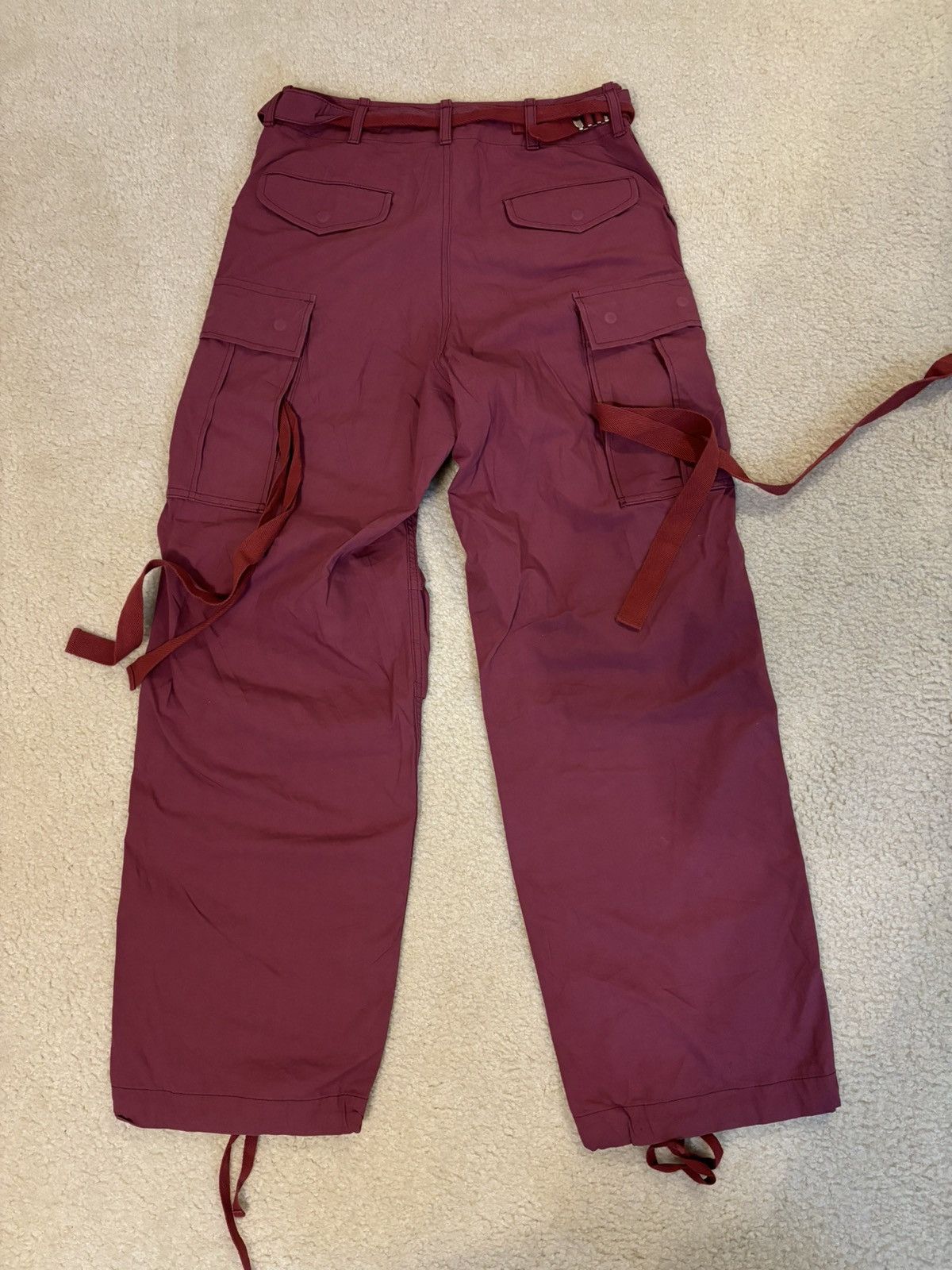 Sacai Sacai Big Pocket Baggy Cargo Pants Magenta Size US 32 / EU 48 - 6 Thumbnail