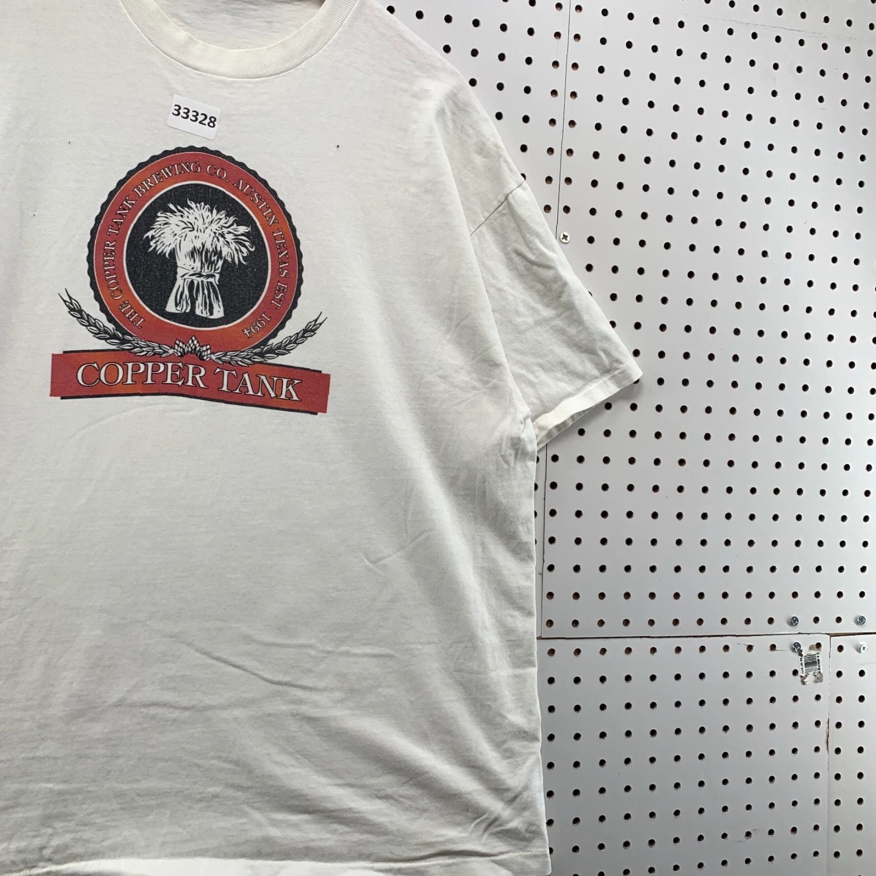 Hanes VINTAGE 90s Copper Tank Beer Shirt Mens XL White Hanes Crew Neck Short Sleeve 23x30 USA Mens Men Size US XL / EU 56 / 4 - 5 Thumbnail