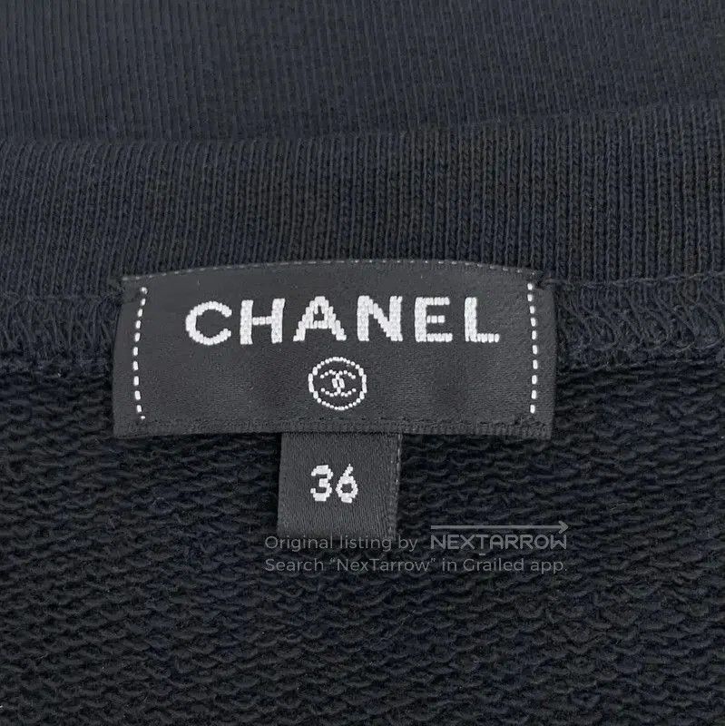 Chanel Chanel Black Cotton T-Shirt with Logo . Size XS / US 0-2 / IT 36-38 - 5 Thumbnail