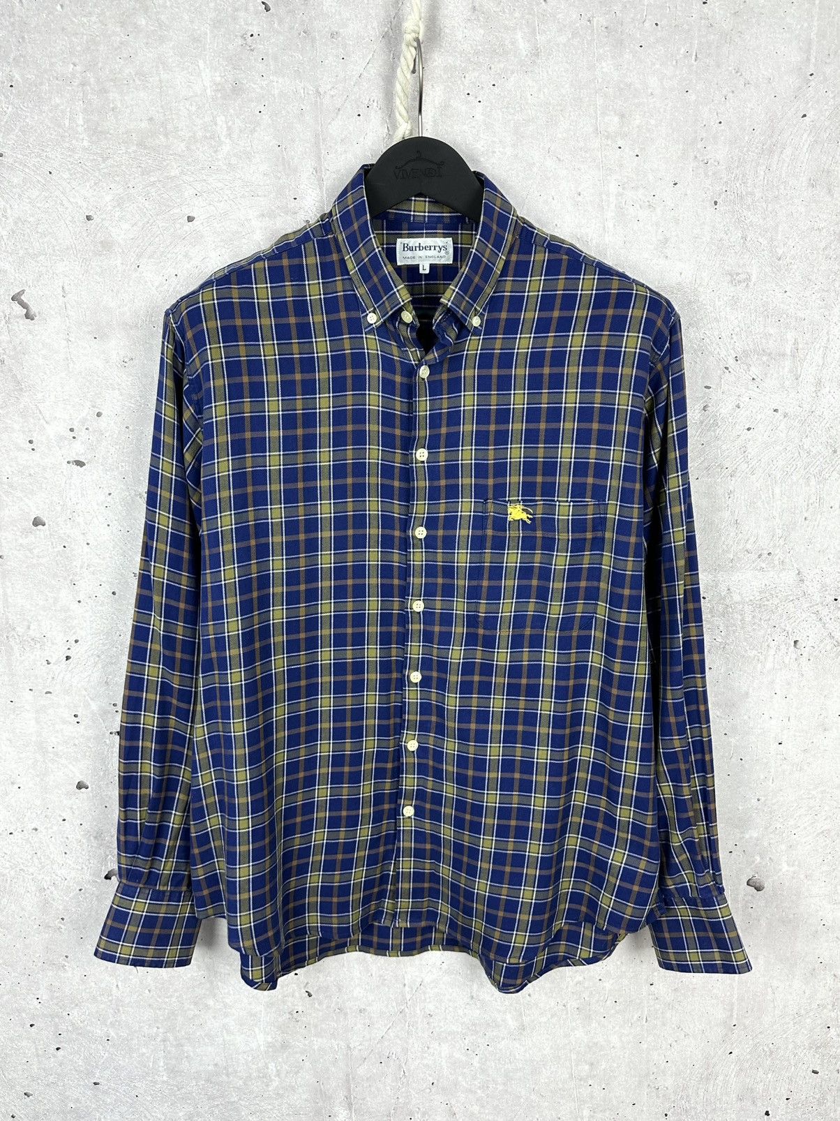 Burberry Vintage Burberrys Check Long Sleeve Logo Shirt Size US L / EU 52-54 / 3 - 1 Thumbnail