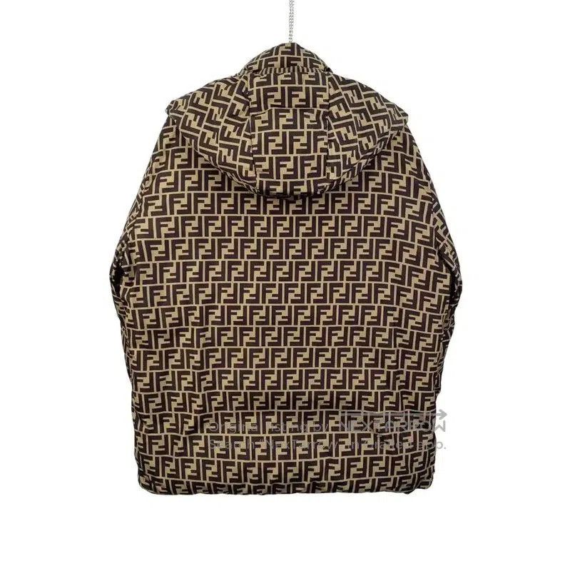 Fendi Fendi Brown Patterned Polyester Women's Down Jacket . Size XXS / US 00 / IT 34 - 2 Thumbnail