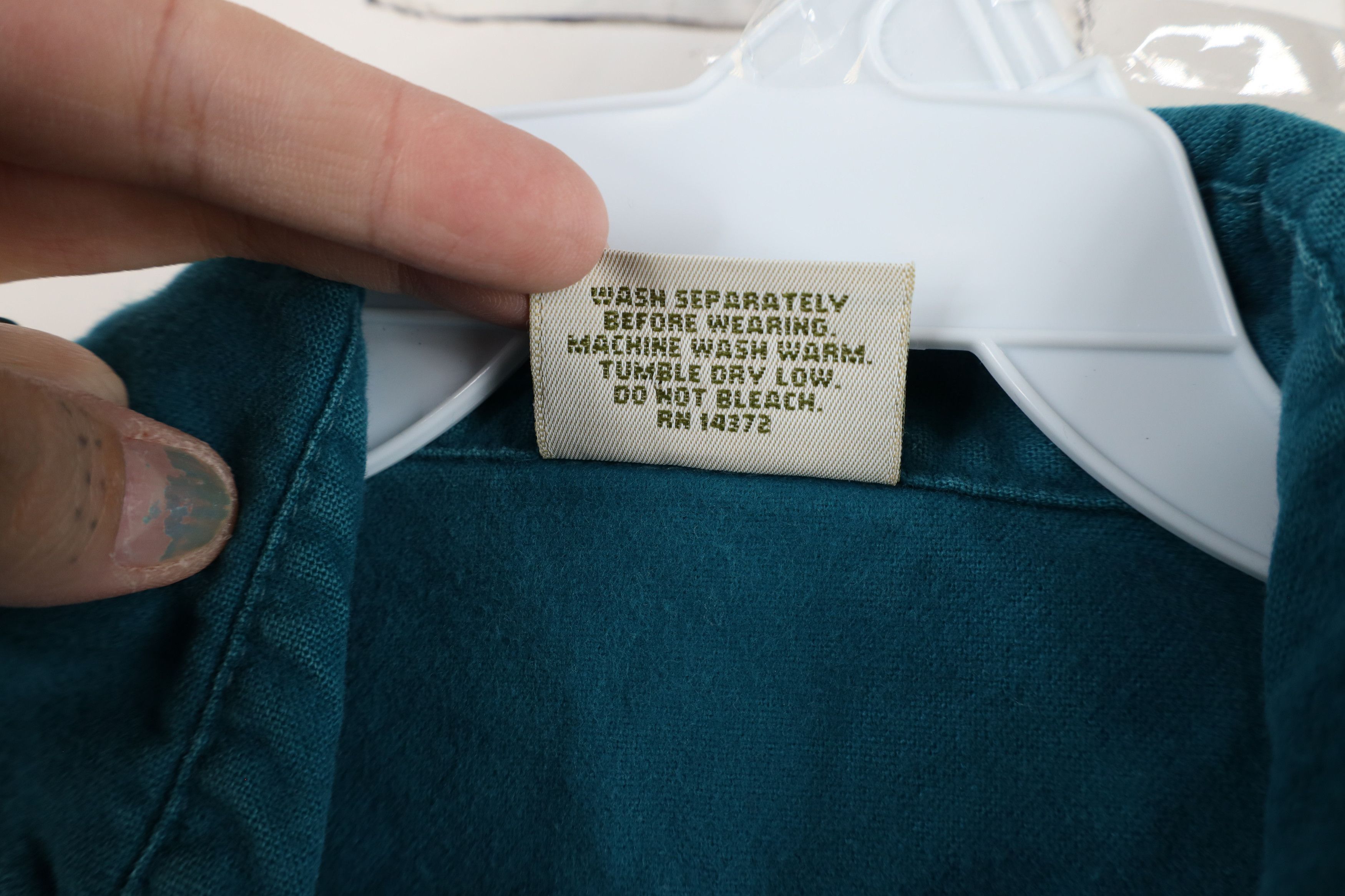 FiveBrother × Vintage Vintage 90s Five Brother Chamois Cloth Button Shirt Teal Size US M / EU 48-50 / 2 - 10 Thumbnail